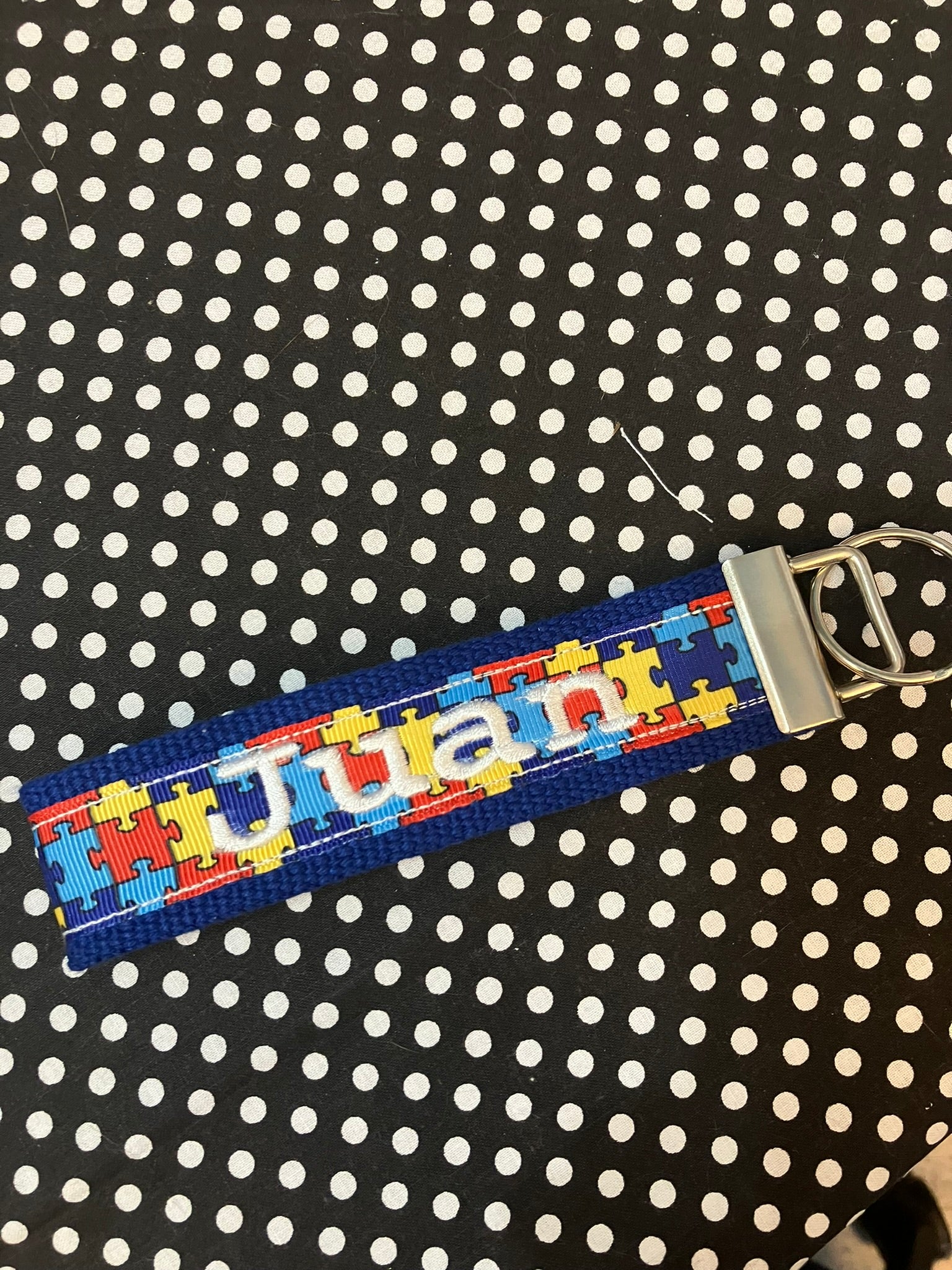 Personalized Autism Awareness inspired Key Fob or Wristlet - 2 sizes available ** Free Embroidery Available**