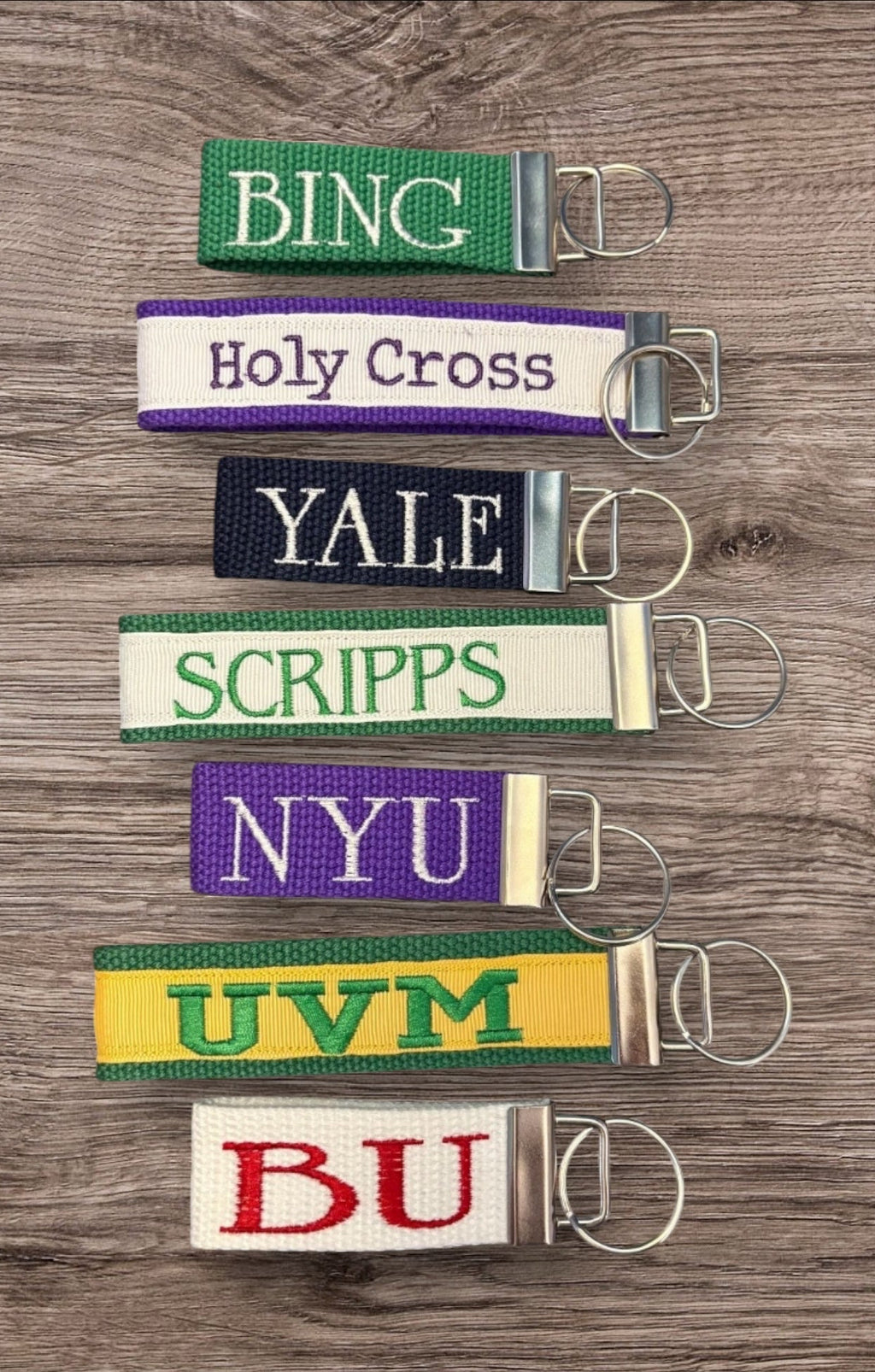 NAME YOUR SCHOOL - Personalized College / University inspired Key Fob or Wristlet - 2 sizes available