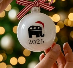 Personalized Republican Santa Elephant Ornament:  GOP Gift