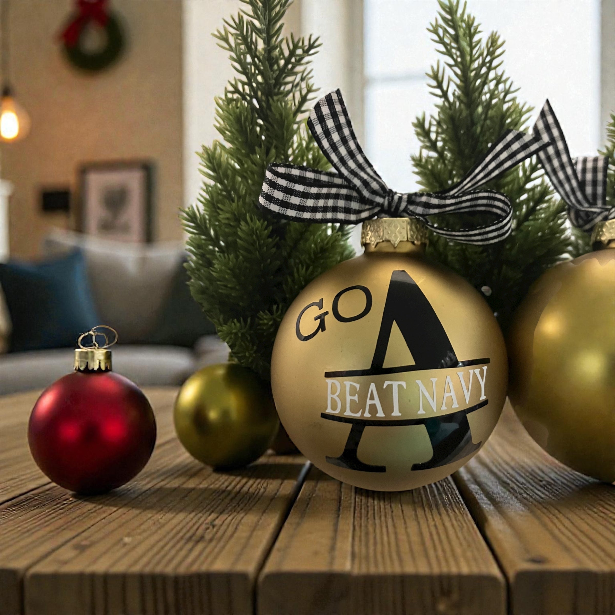 Personalized Go Army - Beat Navy Christmas Ornament - West Point Cadets