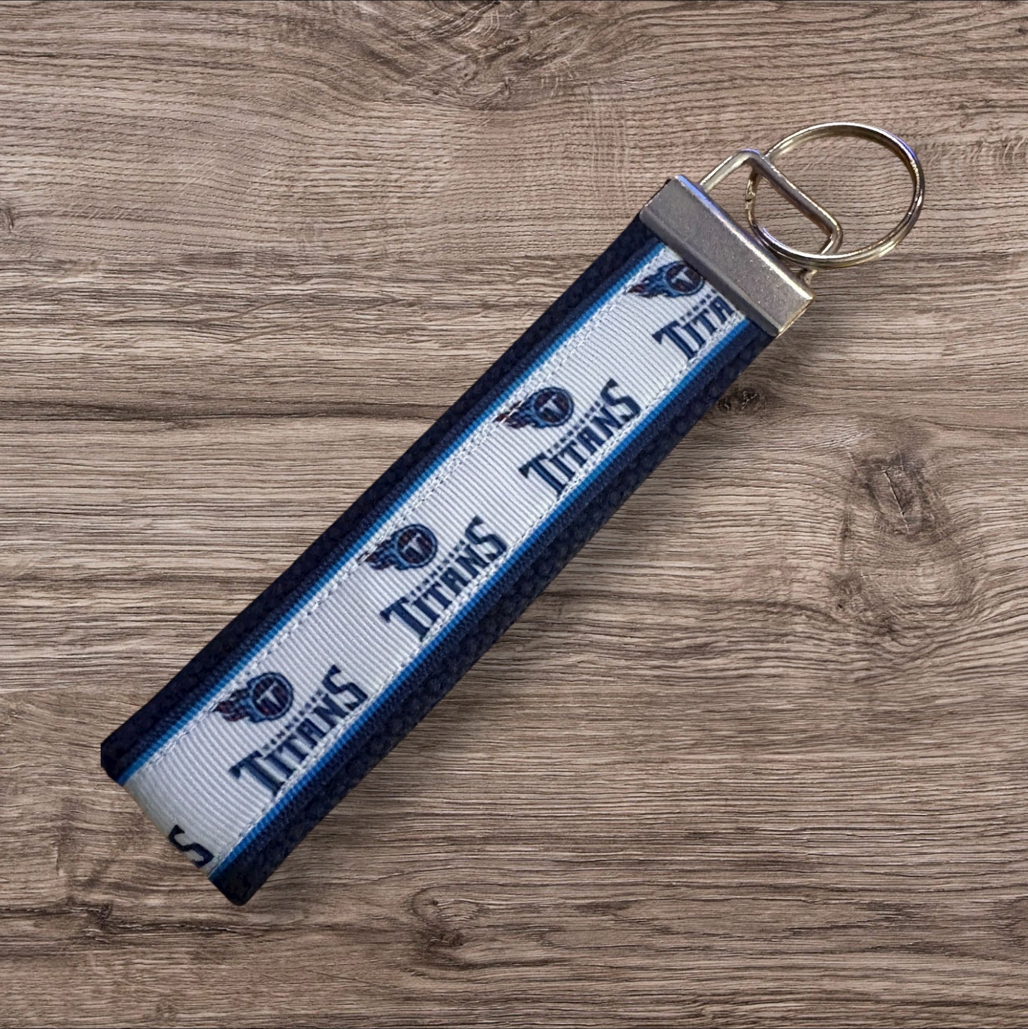 Tennessee Titans inspired Personalized  Key Fob wristlet  - 2 sizes available   FREE  personalization embroidery -  Football