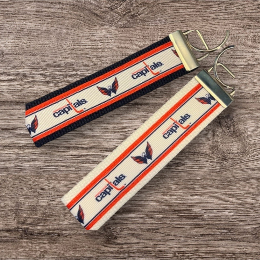 Personalized Washington Capitals Hockey Inspired Key Fob / Wristlet  -  2 sizes available  -  Ebroidery Available