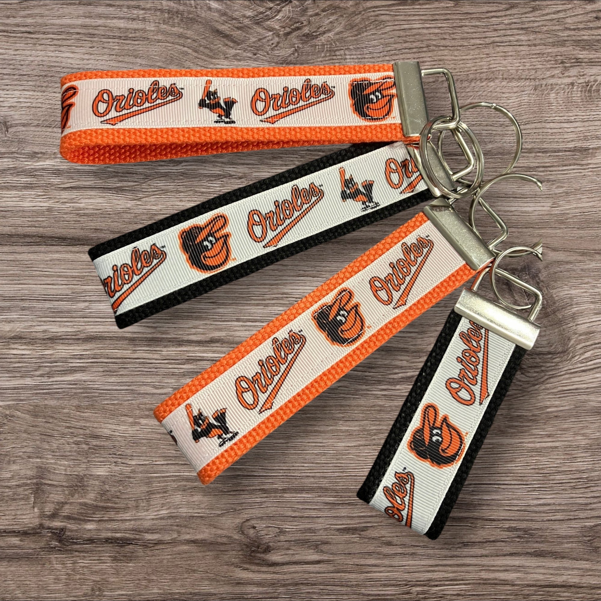 Personalized Baltimore Orioles Inspired Baseball Key Fob or Wristlet: Embroidered Gift
