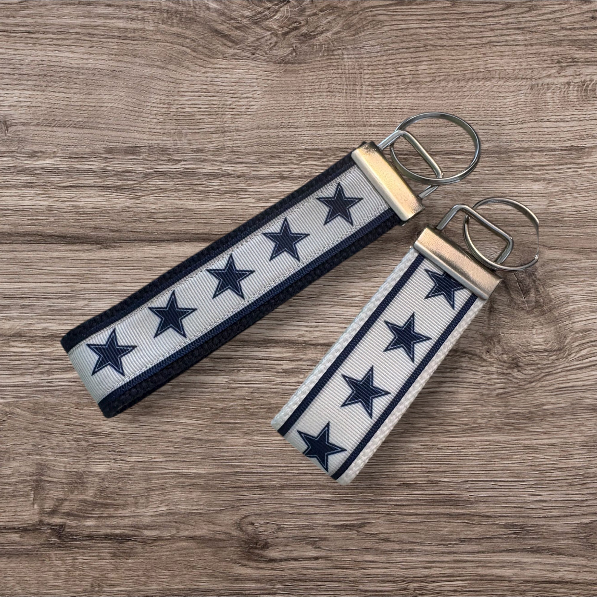 Dallas Cowboys inspired Personalized  Key Fob wristlet  - 2 sizes available   FREE  personalization embroidery -  Football