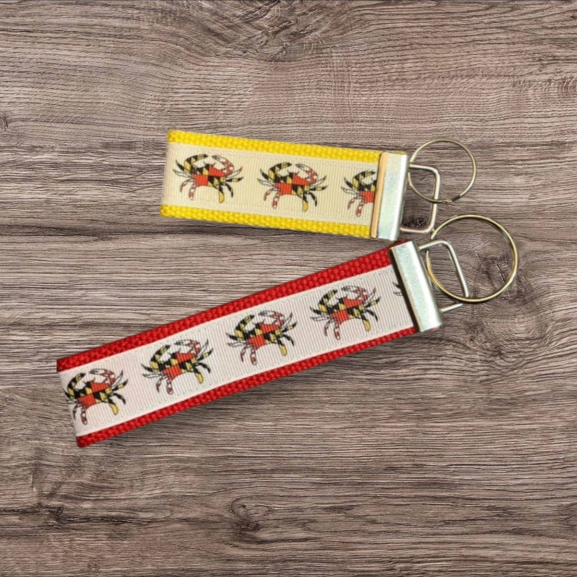 Personalized Maryland Flag Crab inspired Key Fob or Wristlet - 2 sizes available ** Free Embroidery Available**