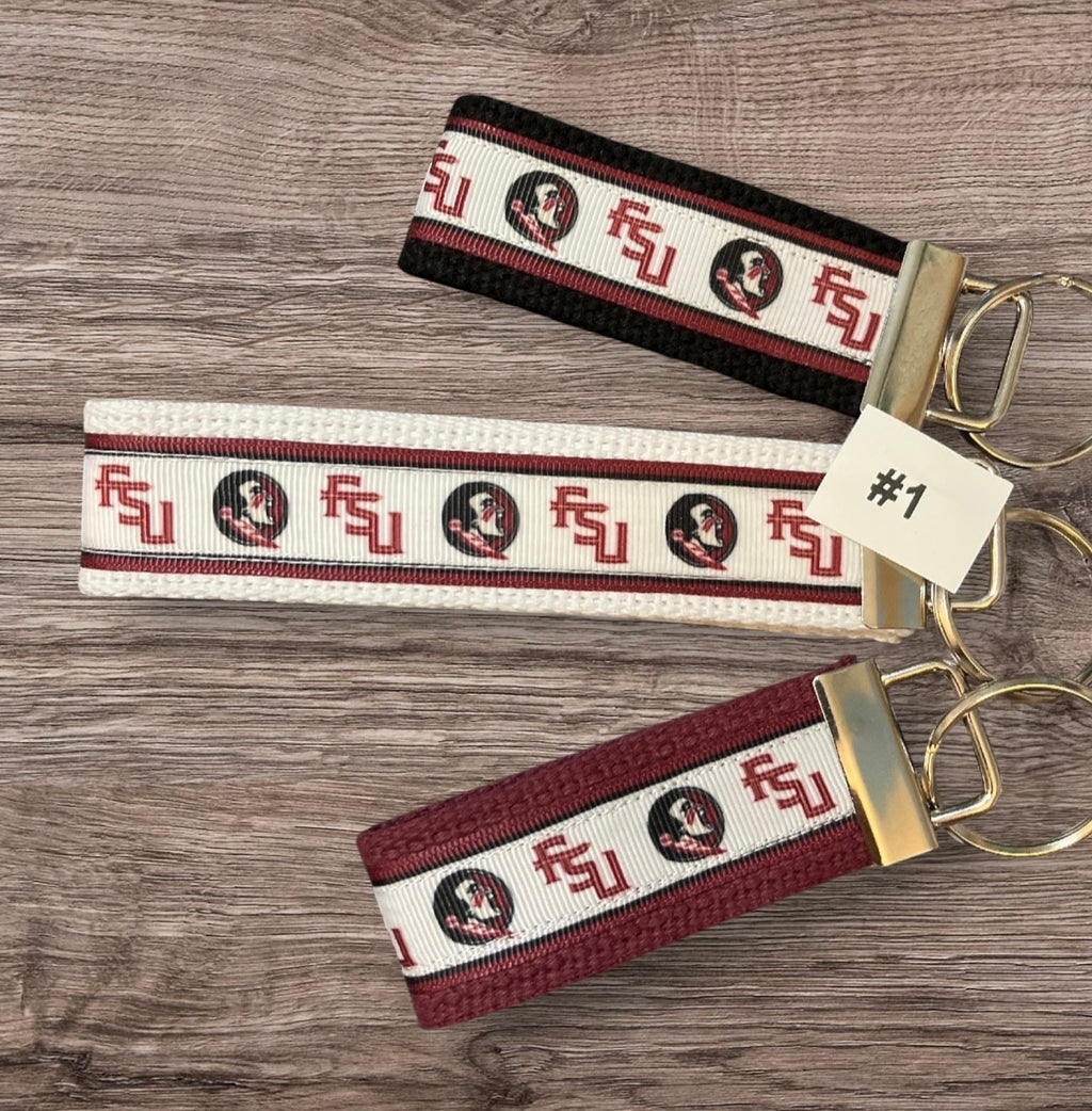 Personalized College / University  inspired key fob, luggage tag, FSU  - 2 sizes ** Free Embroidery**