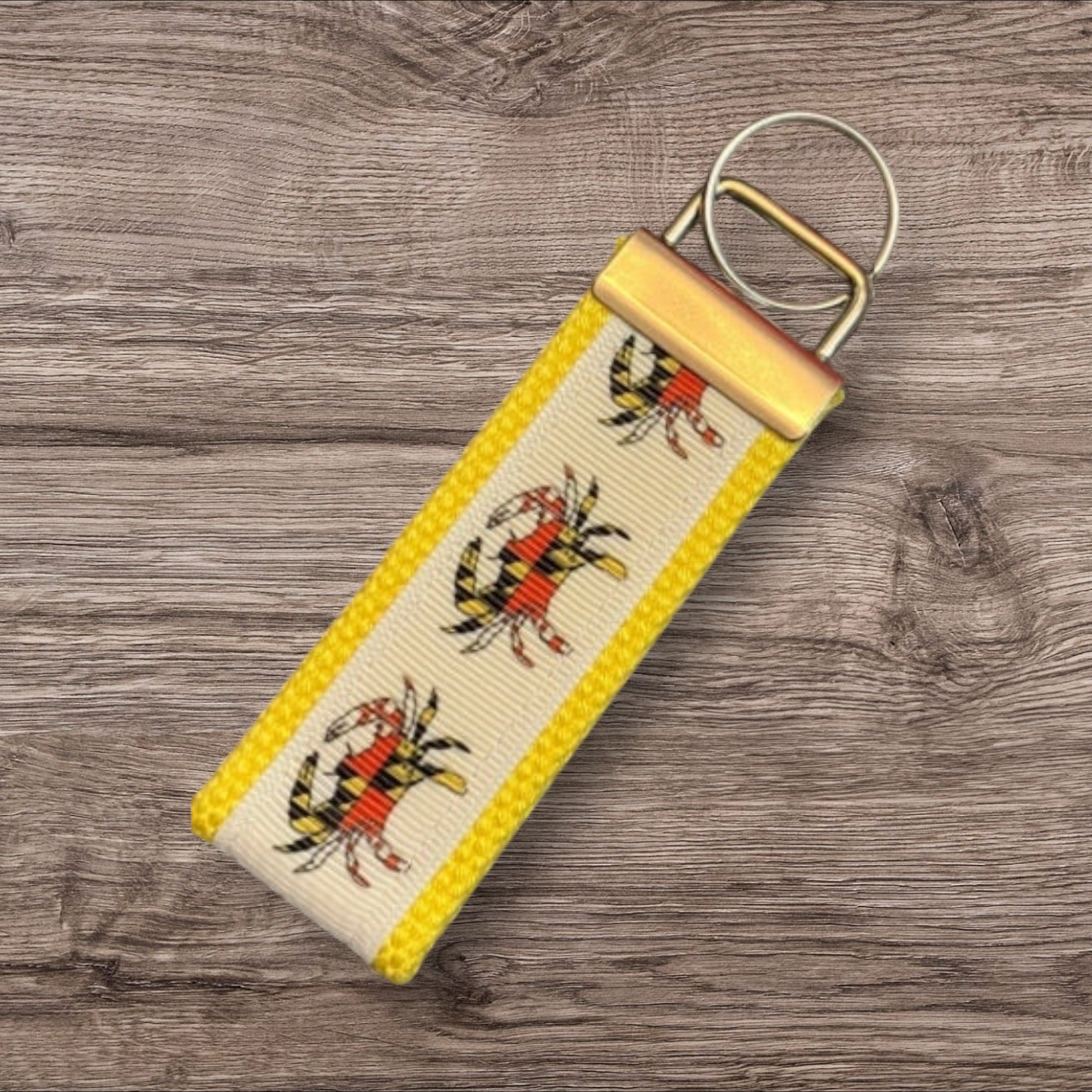 Personalized Maryland Flag Crab inspired Key Fob or Wristlet - 2 sizes available ** Free Embroidery Available**