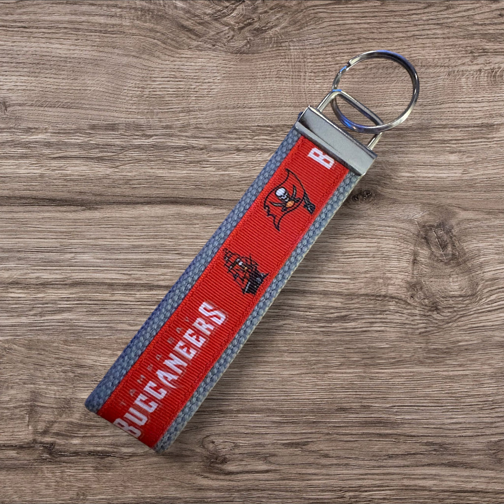Tampa Bay Buccaneers inspired Personalized  Key Fob wristlet  - 2 sizes available   FREE  personalization embroidery -  Football