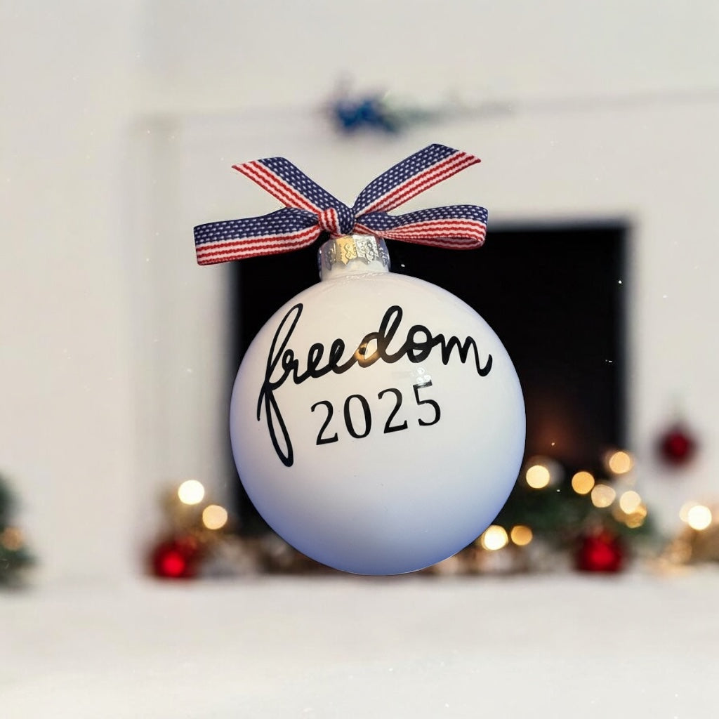 Charlie Kirk Ornament, FREEDOM Ornament, Gifts for MAGA, Patriotic Ornament, Turning Point Ornament, Christmas 2025
