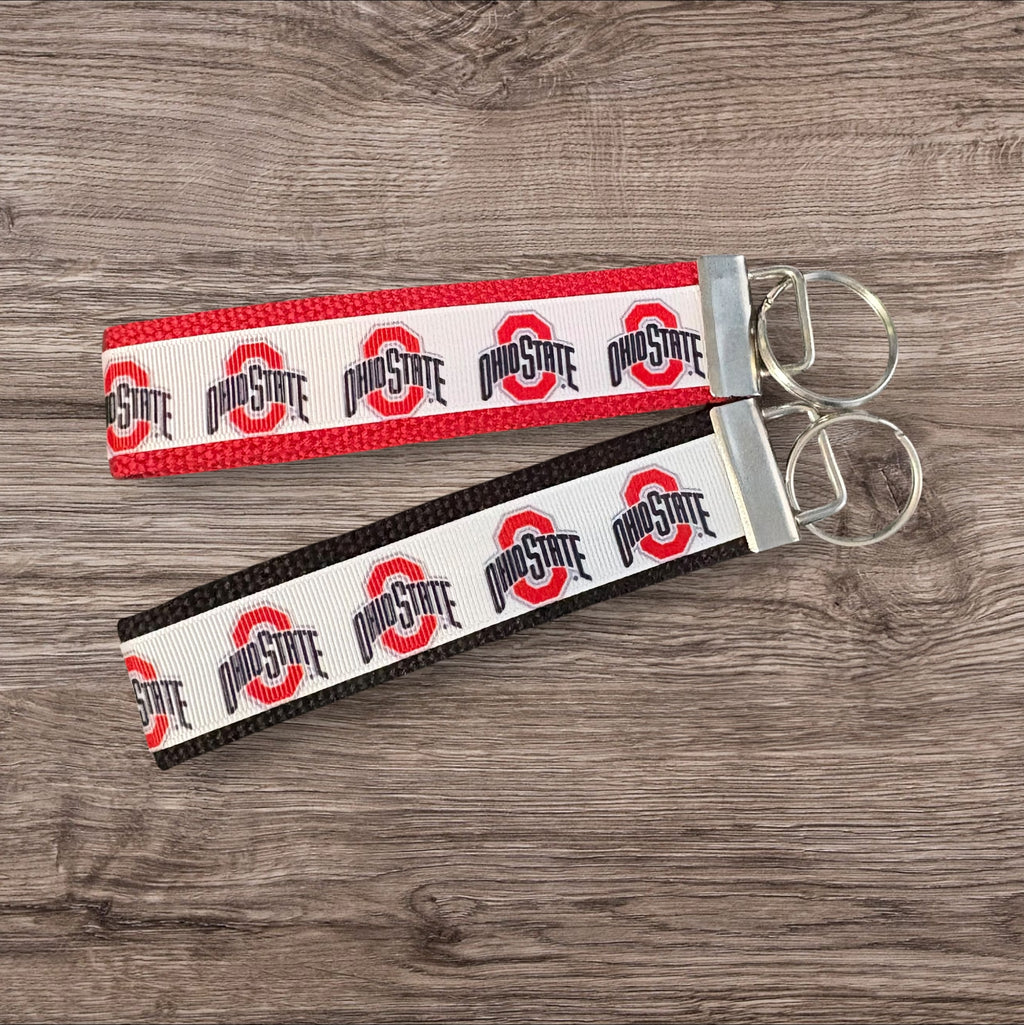 Personalized College / University  Inspired Keychain, key fob, luggage, alumni, merch  -  Ohio State University 2 sizes available  ** Free Embroidery**