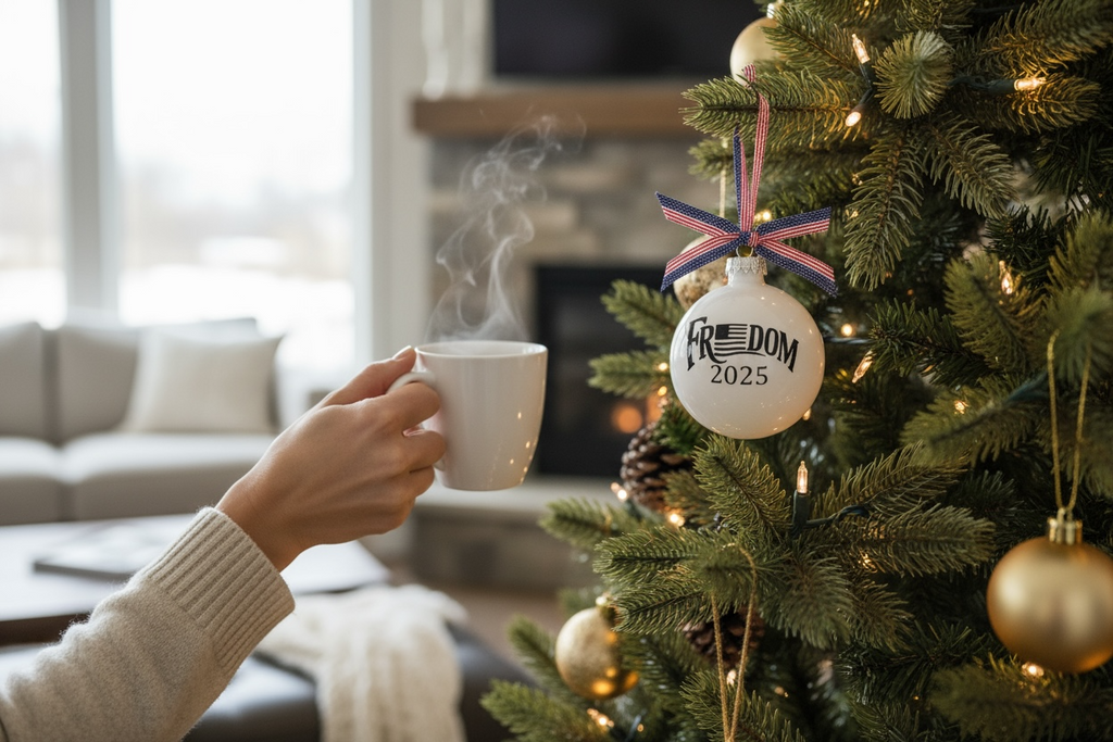 Charlie Kirk Ornament, FREEDOM Ornament, Gifts for MAGA, Patriotic Ornament, Turning Point Ornament, Christmas 2025