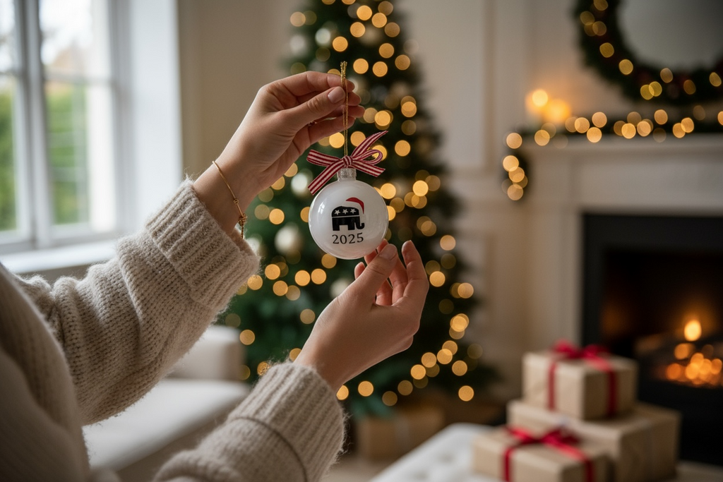 Personalized Republican Santa Elephant Ornament:  GOP Gift