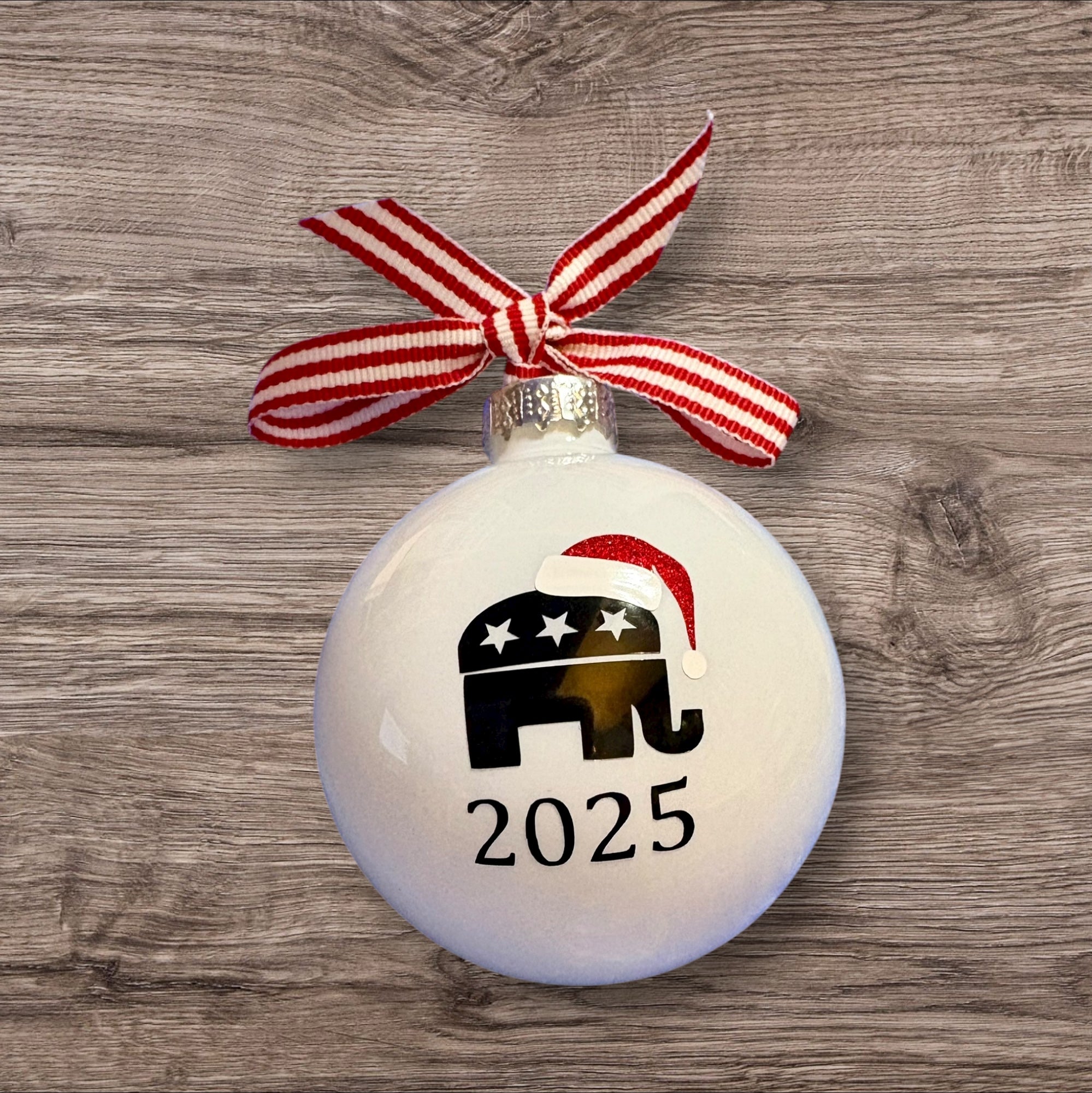 Personalized Republican Santa Elephant Ornament:  GOP Gift