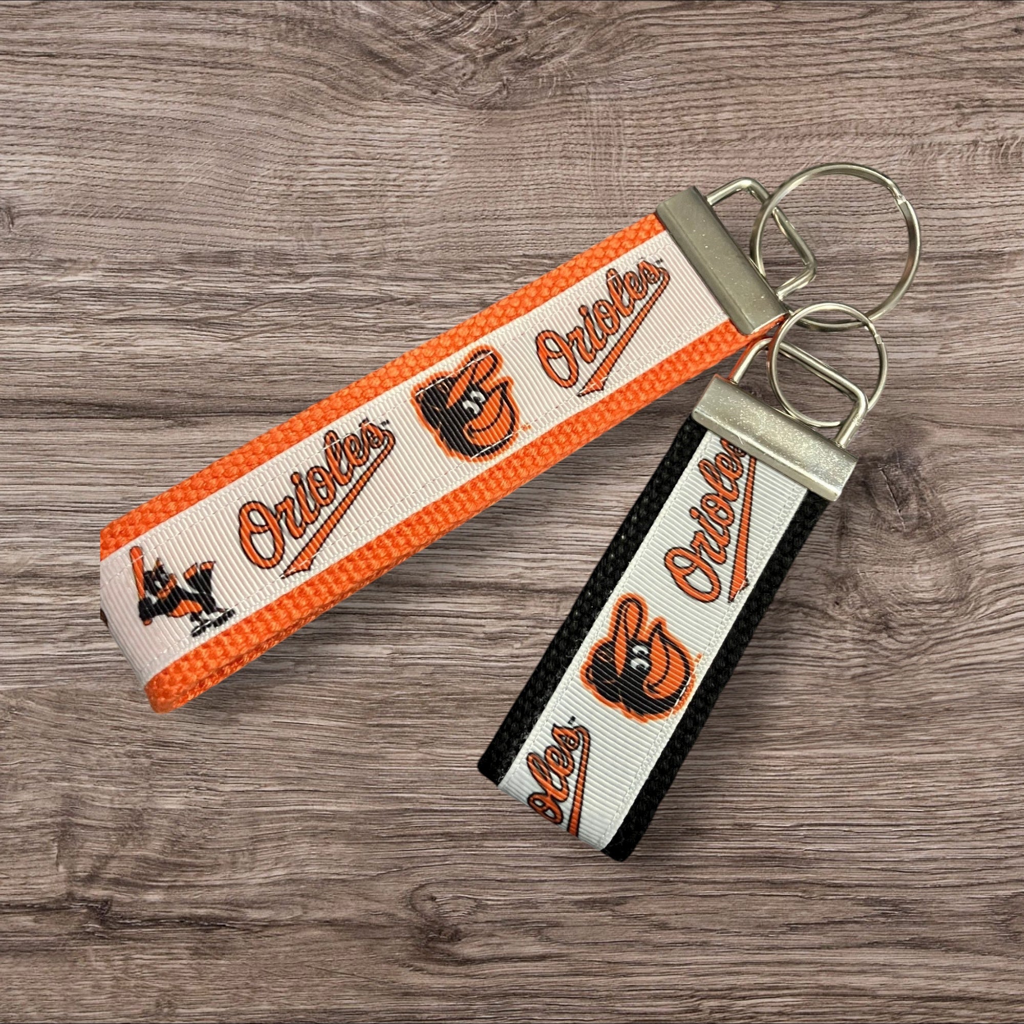 Personalized Baltimore Orioles Inspired Baseball Key Fob or Wristlet: Embroidered Gift