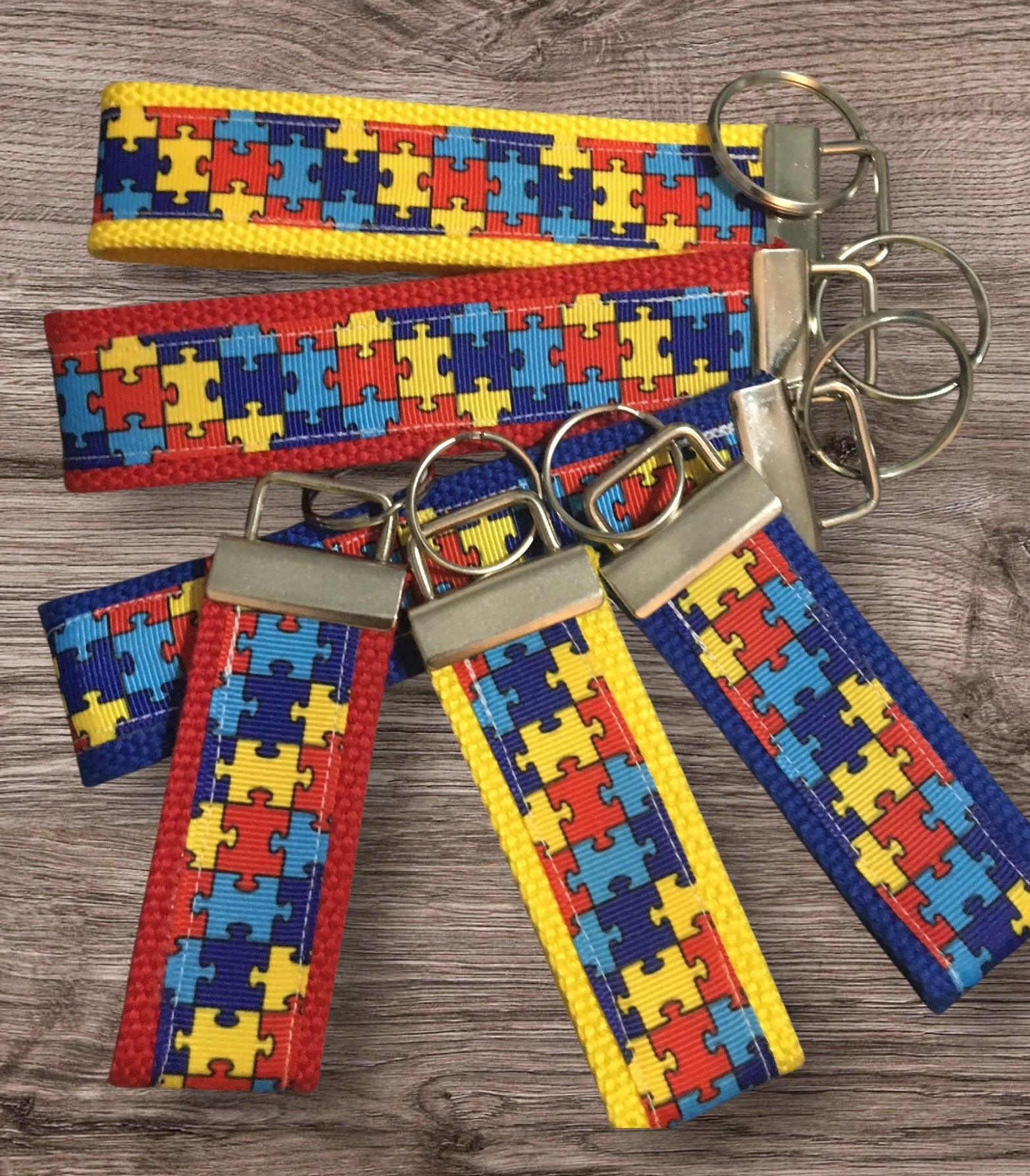 Personalized Autism Awareness inspired Key Fob or Wristlet - 2 sizes available ** Free Embroidery Available**
