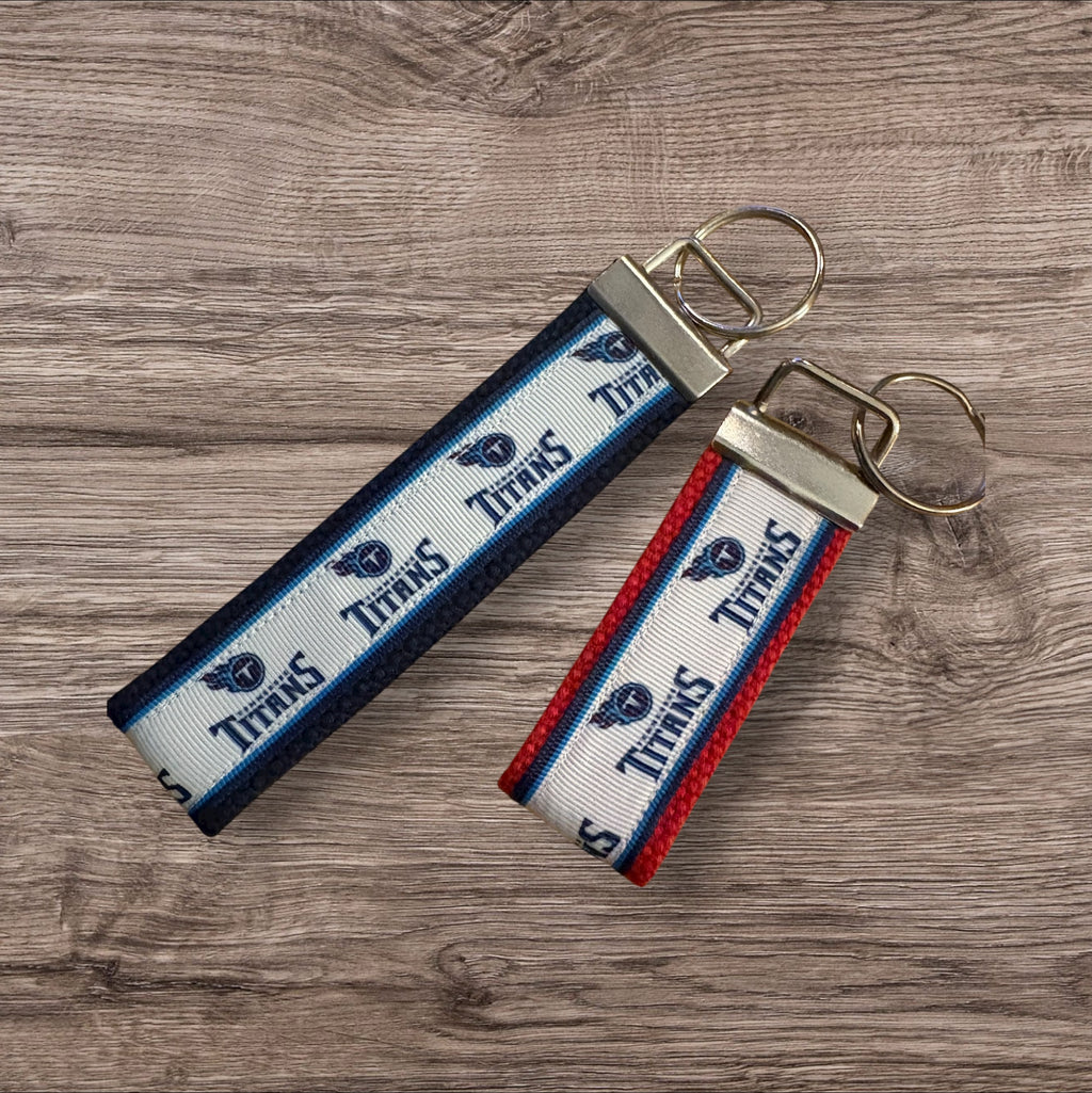 Tennessee Titans inspired Personalized  Key Fob wristlet  - 2 sizes available   FREE  personalization embroidery -  Football