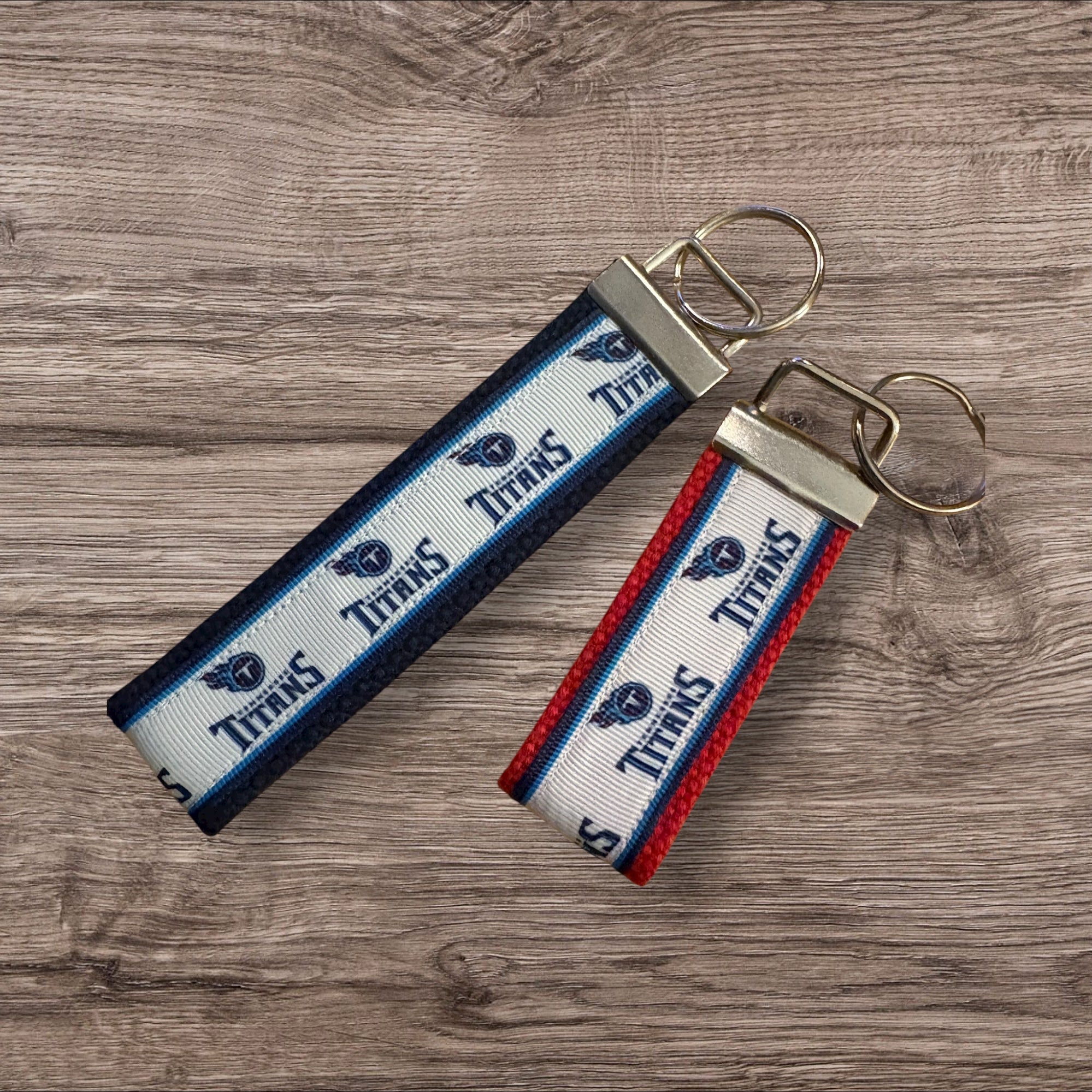 Tennessee Titans inspired Personalized  Key Fob wristlet  - 2 sizes available   FREE  personalization embroidery -  Football