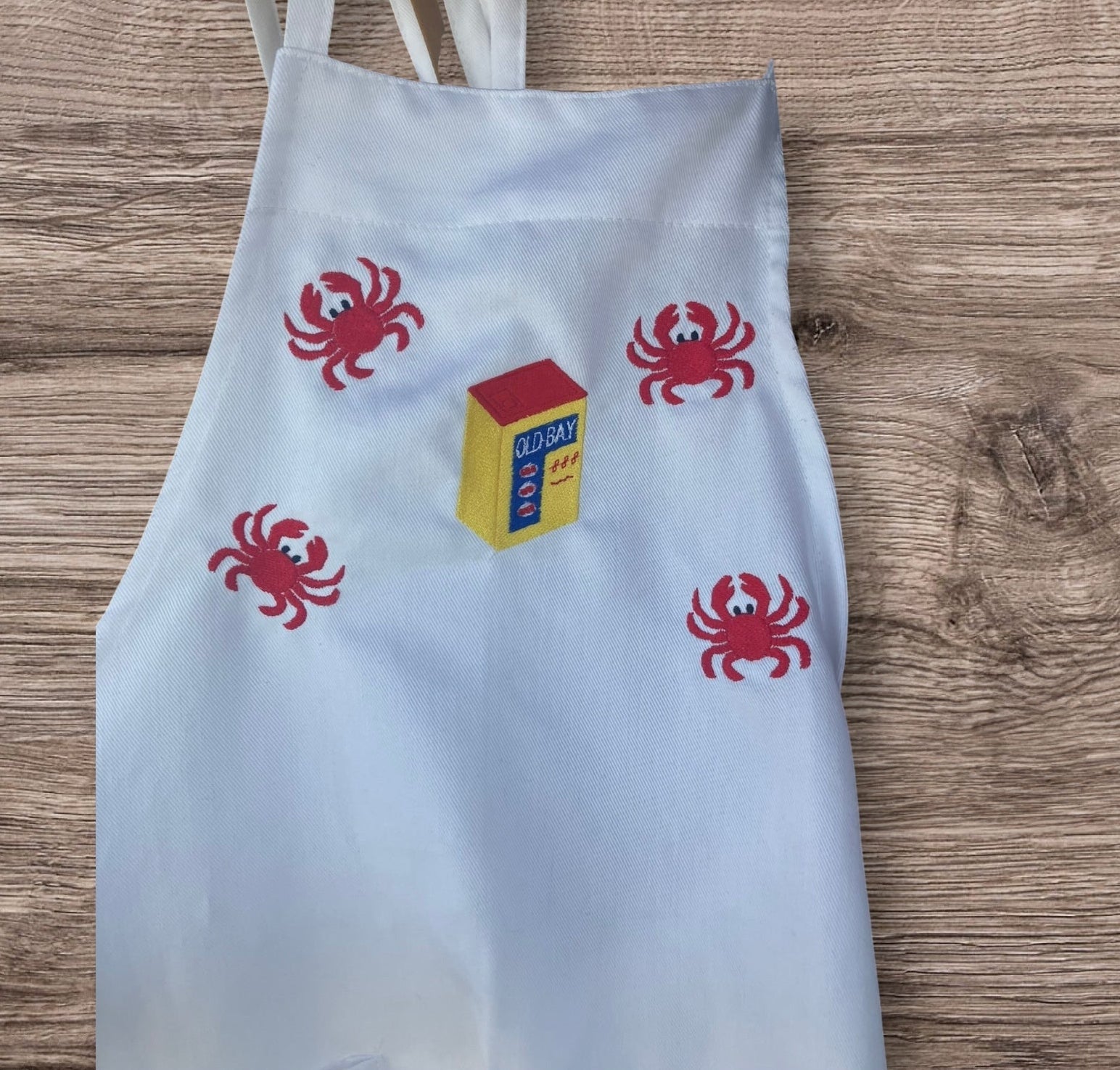 Maryland Crab and Old Bay Inspired Apron  - Embroidered FUN Aprons for all occasions - FAST Delivery - FREE Personalization