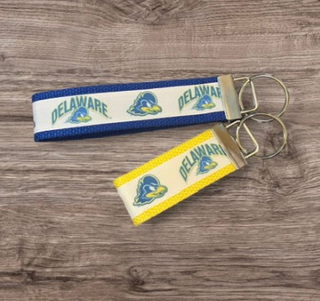 Personalized College / University  Inspired Keychain, key fob, luggage, alumni, merch  -  University of Delaware -  2 sizes available  ** Free Embroidery**