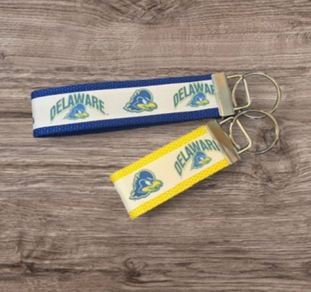 Personalized College / University  Inspired Keychain, key fob, luggage, alumni, merch  -  University of Delaware -  2 sizes available  ** Free Embroidery**