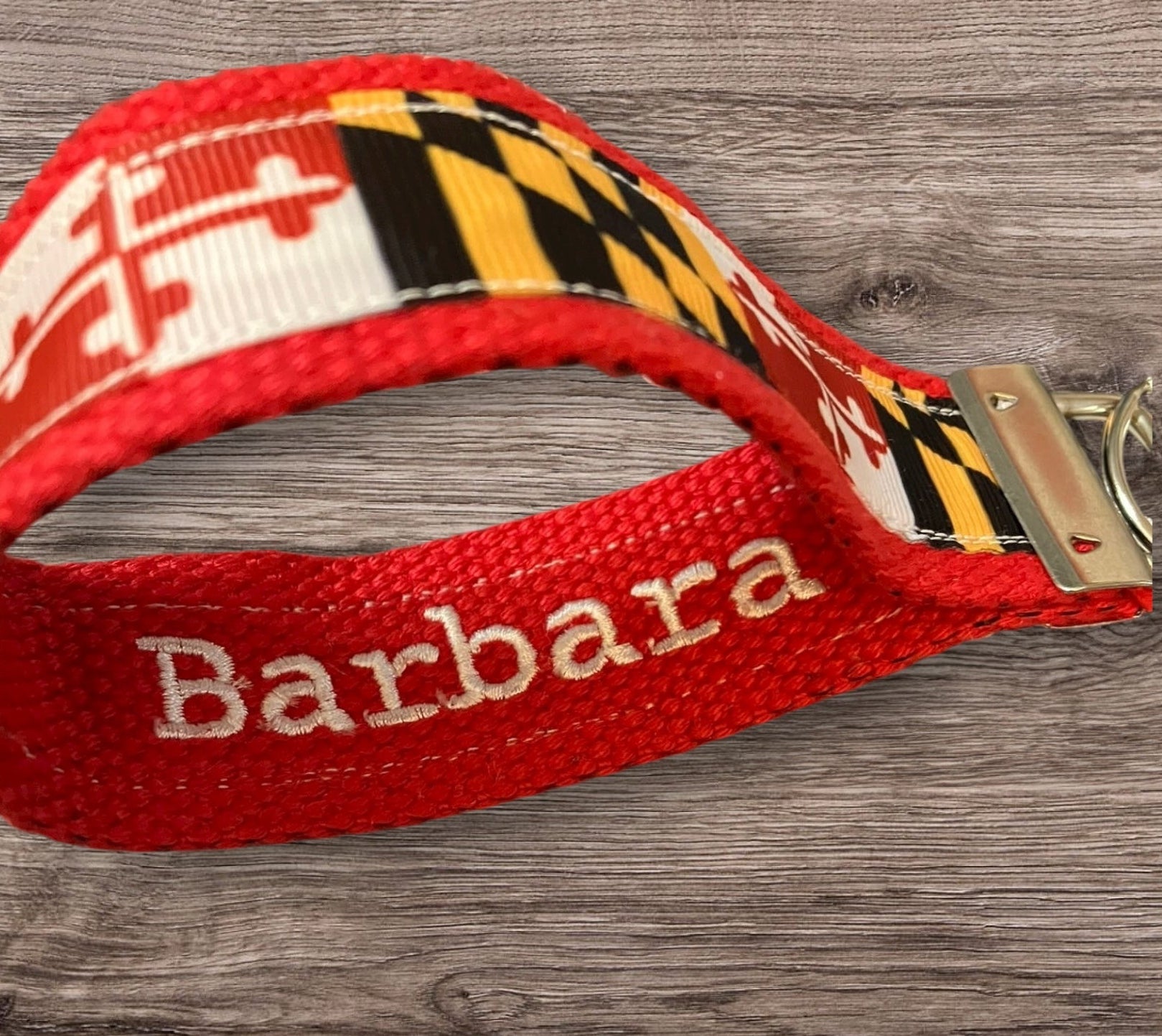 Personalized Maryland Flag Crab inspired Key Fob or Wristlet - 2 sizes available ** Free Embroidery Available**