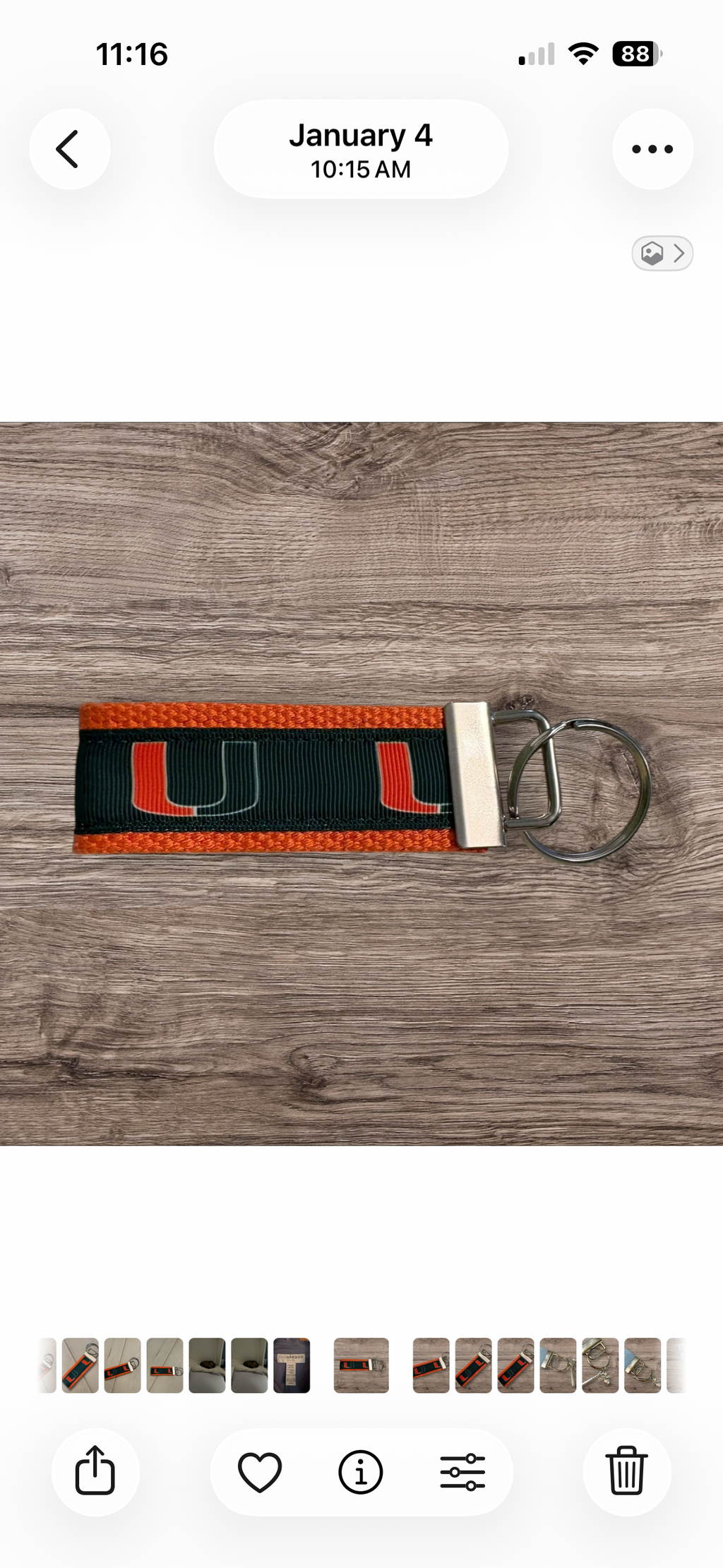 Personalized College / University  Inspired Keychain, key fob, luggage, alumni, merch  - University of MIami  2 sizes available  ** Free Embroidery**