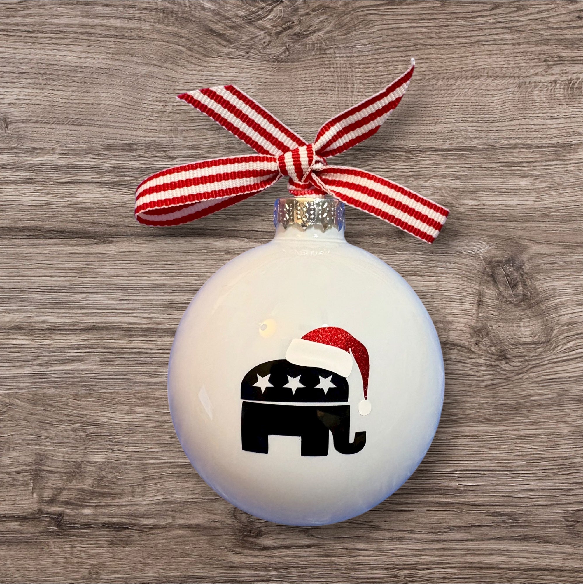 Personalized Republican Santa Elephant Ornament:  GOP Gift