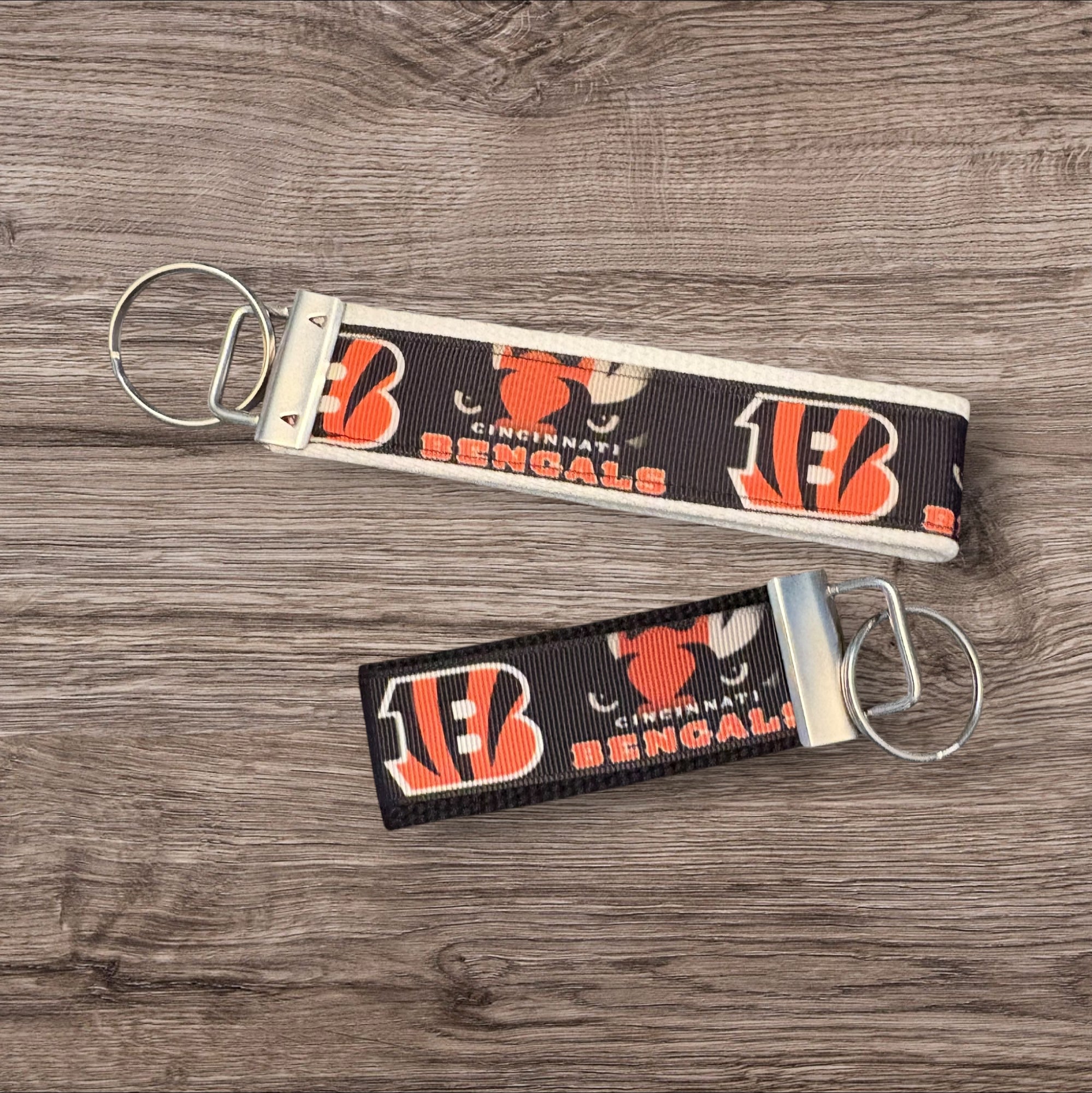 Cincinnati Bengals inspired Personalized  Key Fob wristlet  - 2 sizes available   FREE  personalization embroidery -  Football