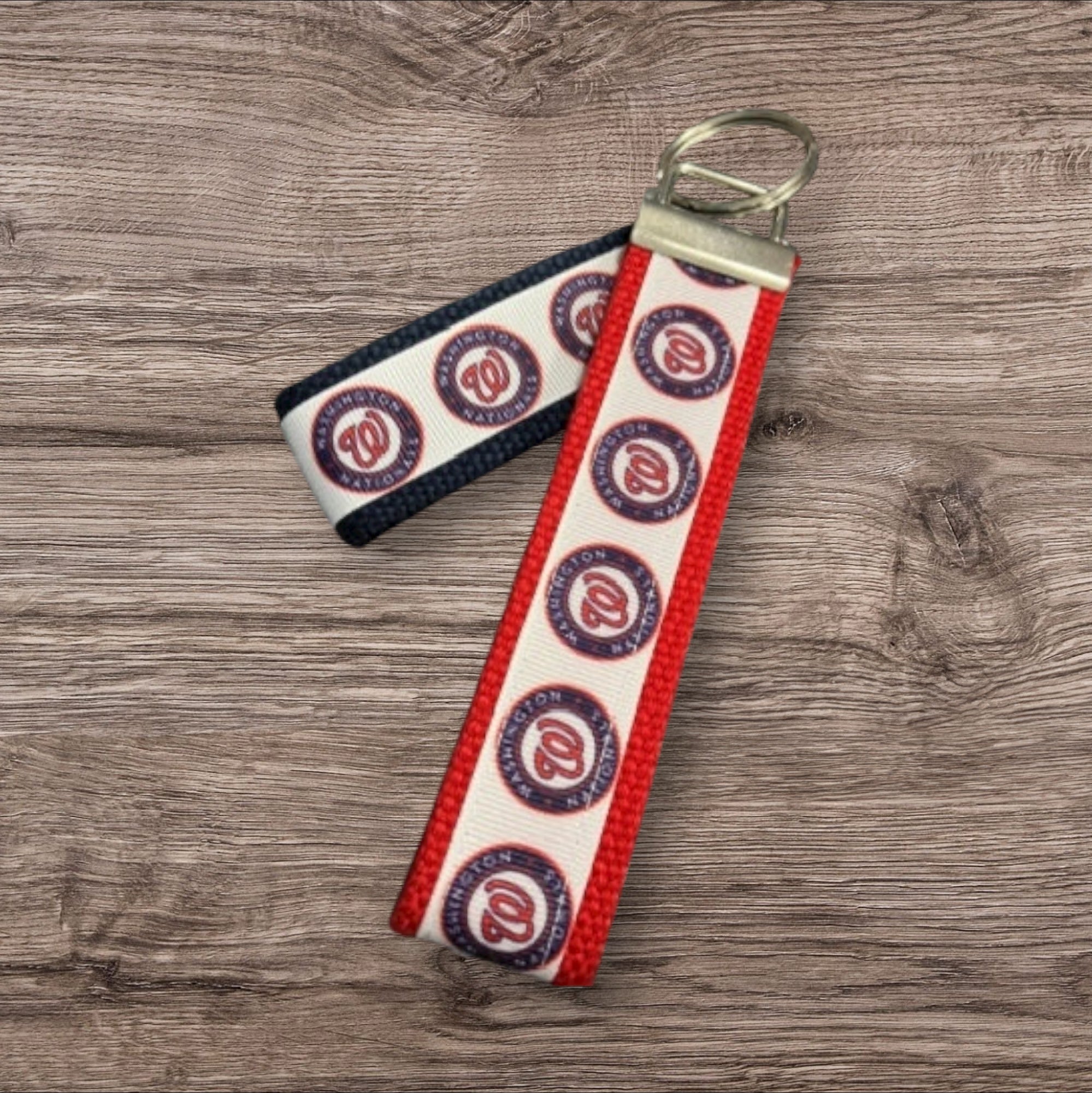 Personalized Washington Nationals Inspired Baseball Key Fob or Wristlet: Embroidered Gift