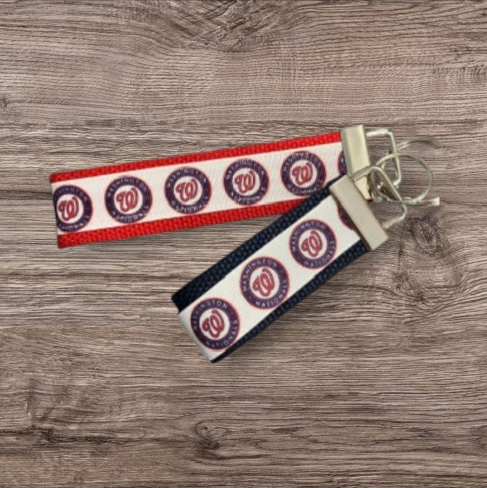 Personalized Washington Nationals Inspired Baseball Key Fob or Wristlet: Embroidered Gift