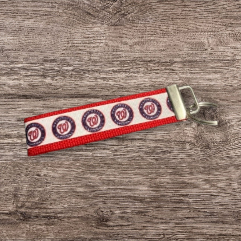 Personalized Washington Nationals Inspired Baseball Key Fob or Wristlet: Embroidered Gift