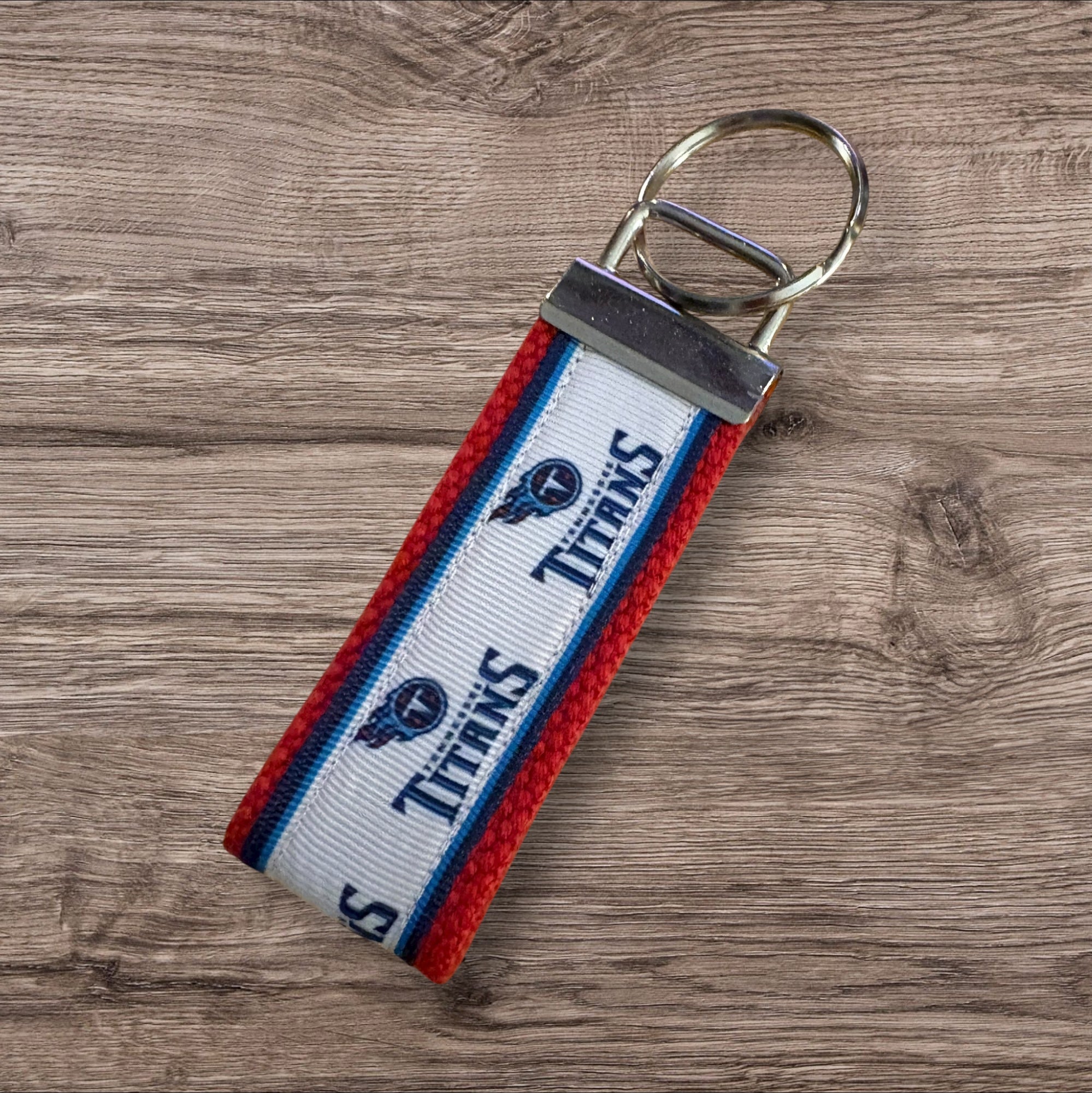 Tennessee Titans inspired Personalized  Key Fob wristlet  - 2 sizes available   FREE  personalization embroidery -  Football
