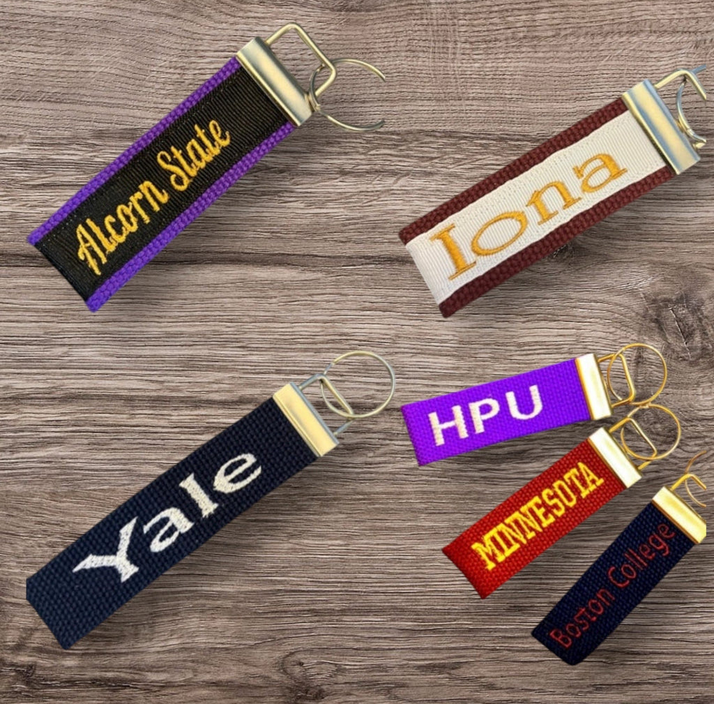 NAME YOUR SCHOOL - Personalized College / University inspired Key Fob or Wristlet - 2 sizes available