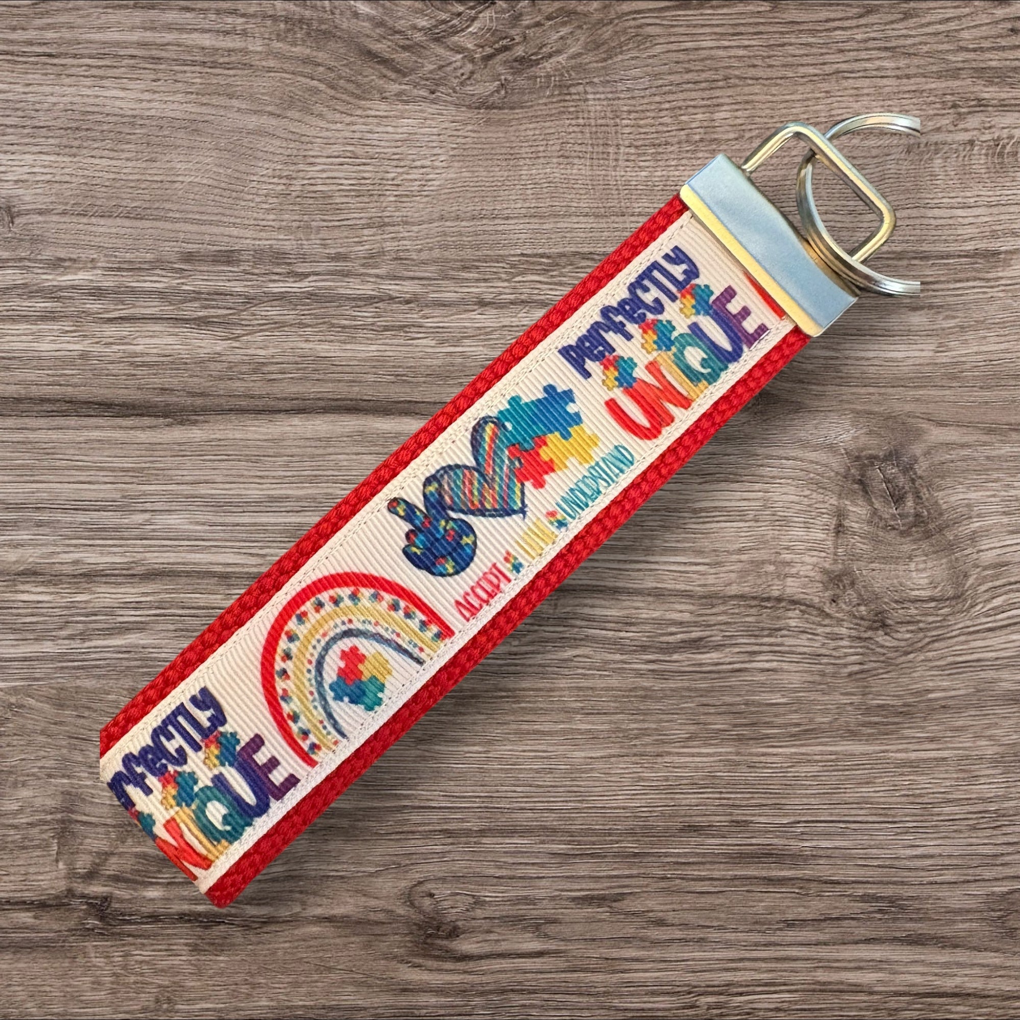 Personalized Autism Awareness inspired Key Fob or Wristlet - 2 sizes available ** Free Embroidery Available**