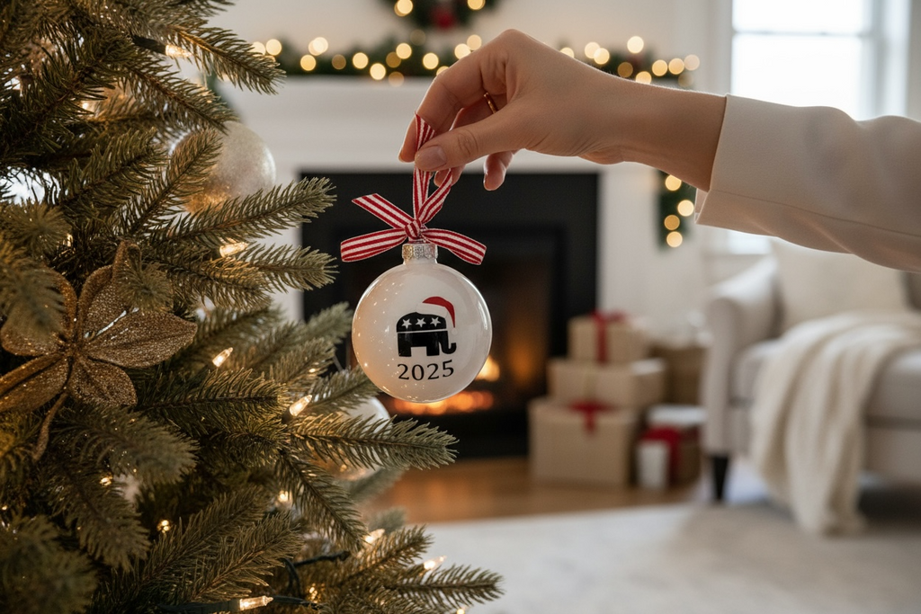 Personalized Republican Santa Elephant Ornament:  GOP Gift