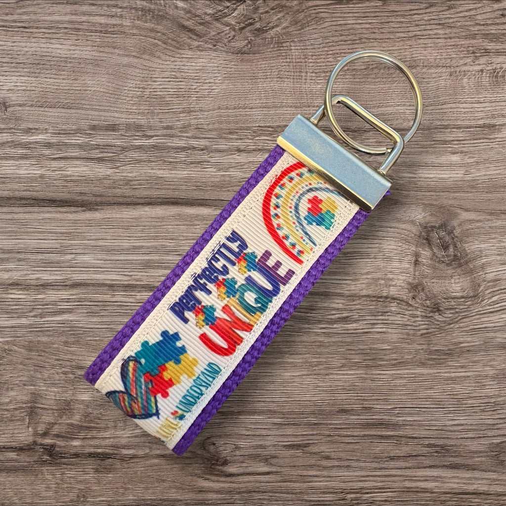 Personalized Autism Awareness inspired Key Fob or Wristlet - 2 sizes available ** Free Embroidery Available**