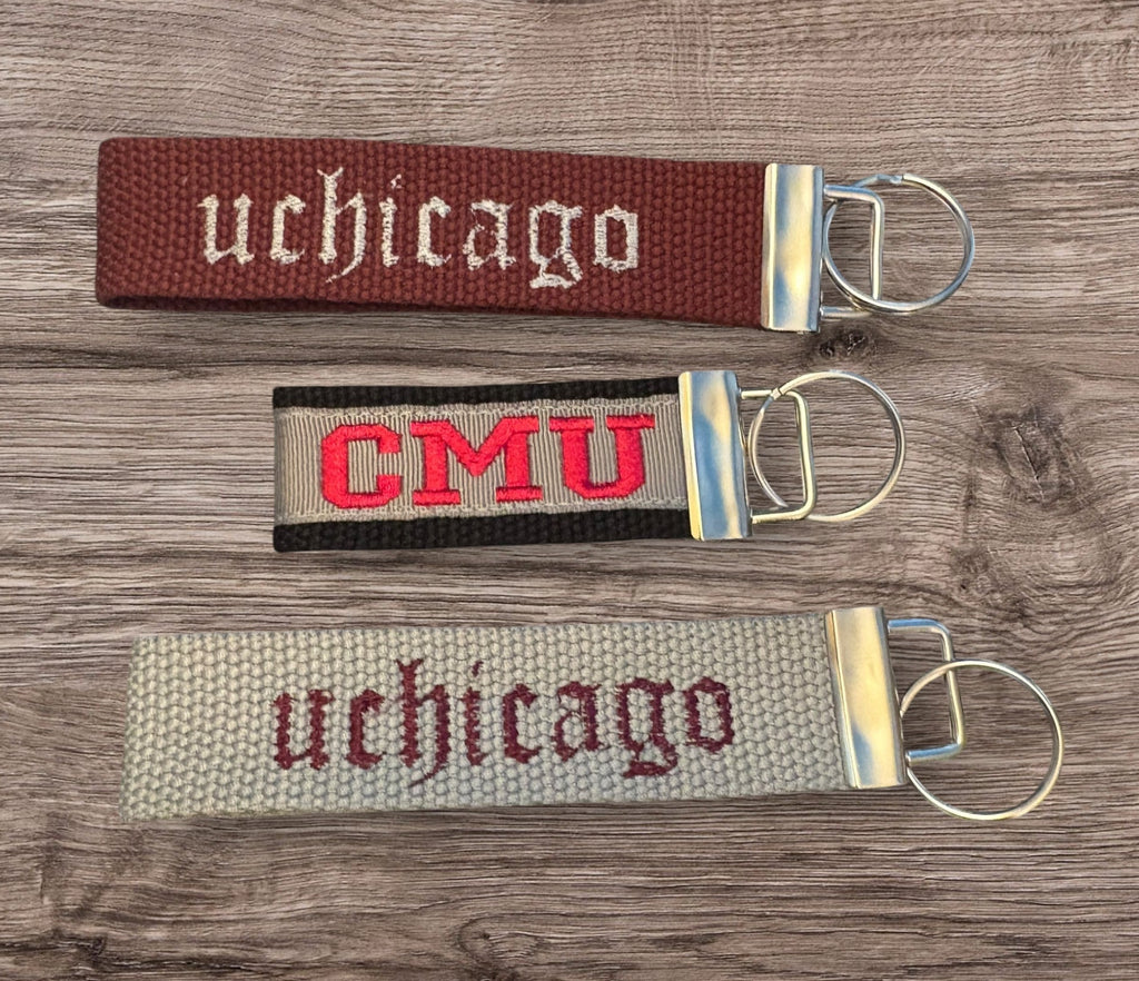 NAME YOUR SCHOOL - Personalized College / University inspired Key Fob or Wristlet - 2 sizes available