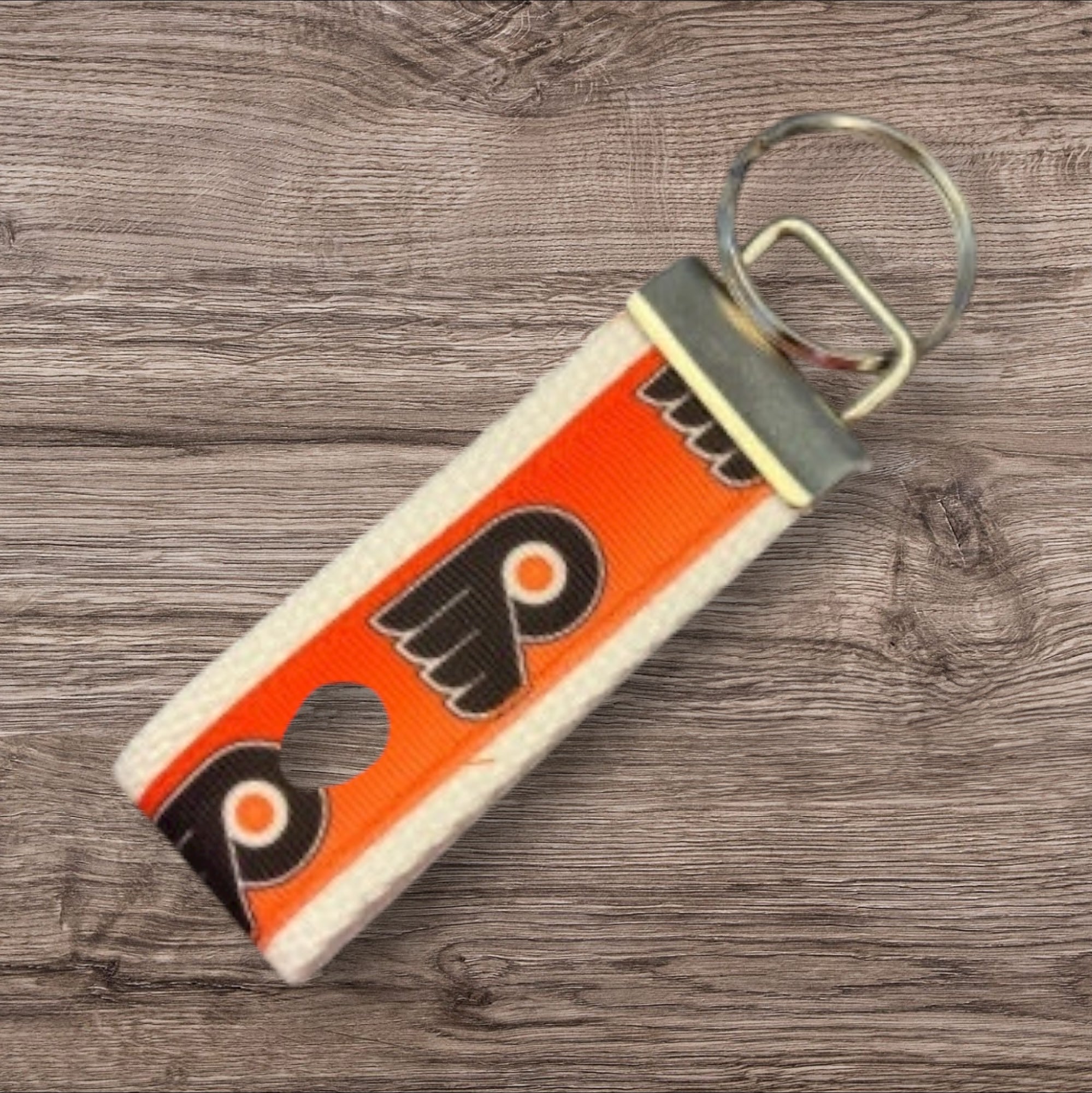 Personalized Philadelphia Flyers Hockey Inspired Key Fob / Wristlet  -  2 sizes available  -  Ebroidery Available