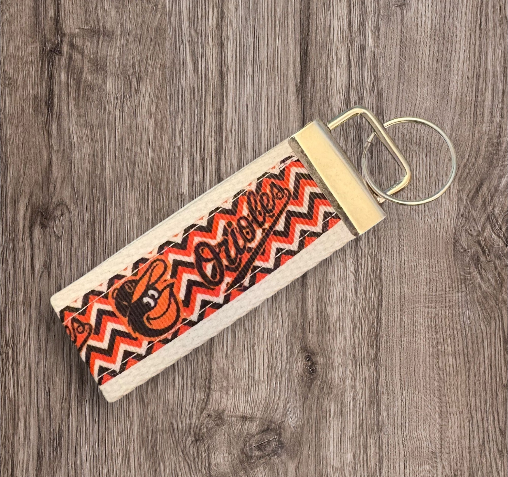 Personalized Baltimore Orioles Inspired Baseball Key Fob or Wristlet: Embroidered Gift