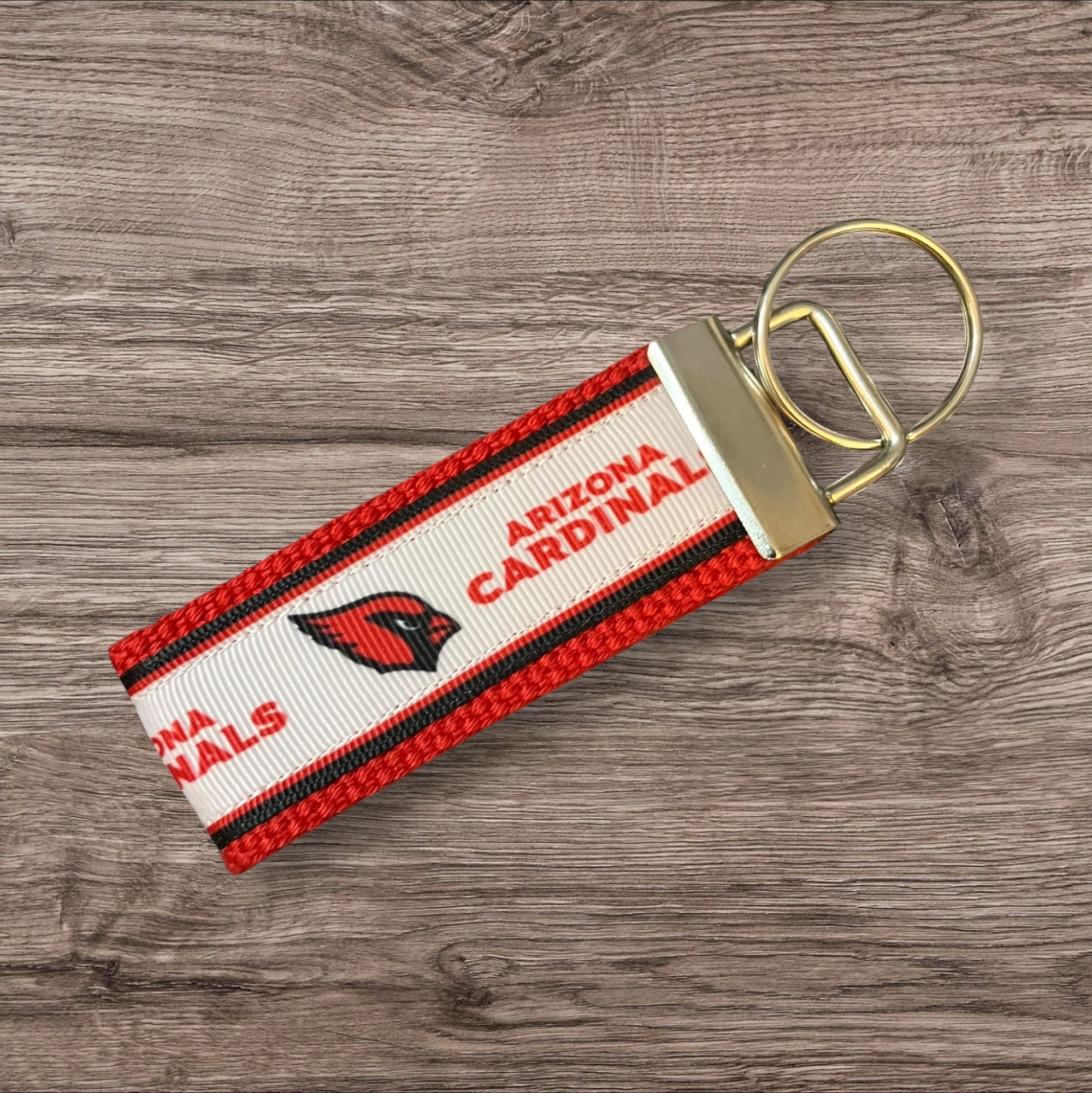 Arizona Cardinals inspired Personalized  Key Fob wristlet  - 2 sizes available   FREE  personalization embroidery -  Football
