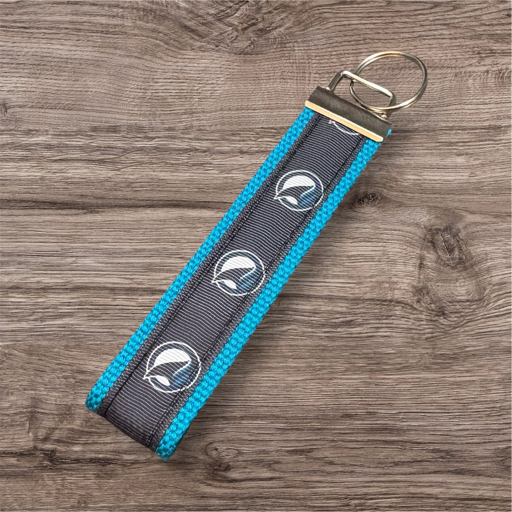 Personalized San Jose Sharks  Hockey Inspired Key Fob / Wristlet  -  2 sizes available  -  Ebroidery Available
