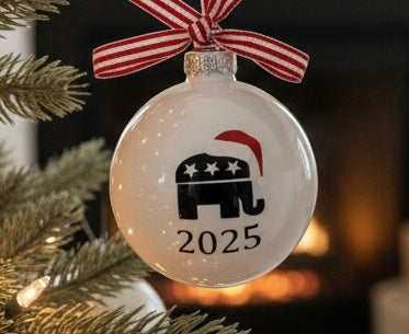 Personalized Republican Santa Elephant Ornament:  GOP Gift