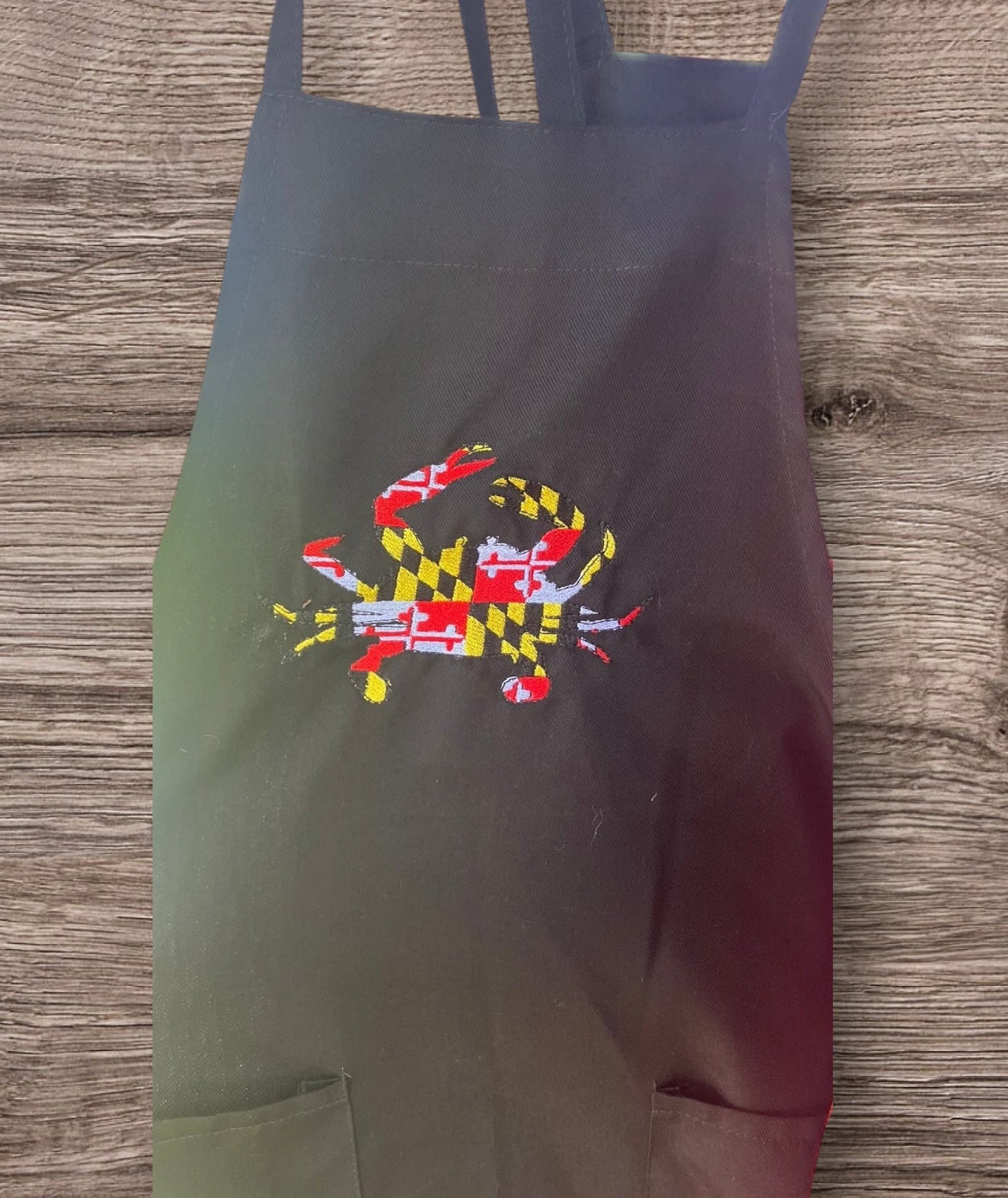 Personalized Maryland Flag Crab Apron: Adjustable Twill Apron