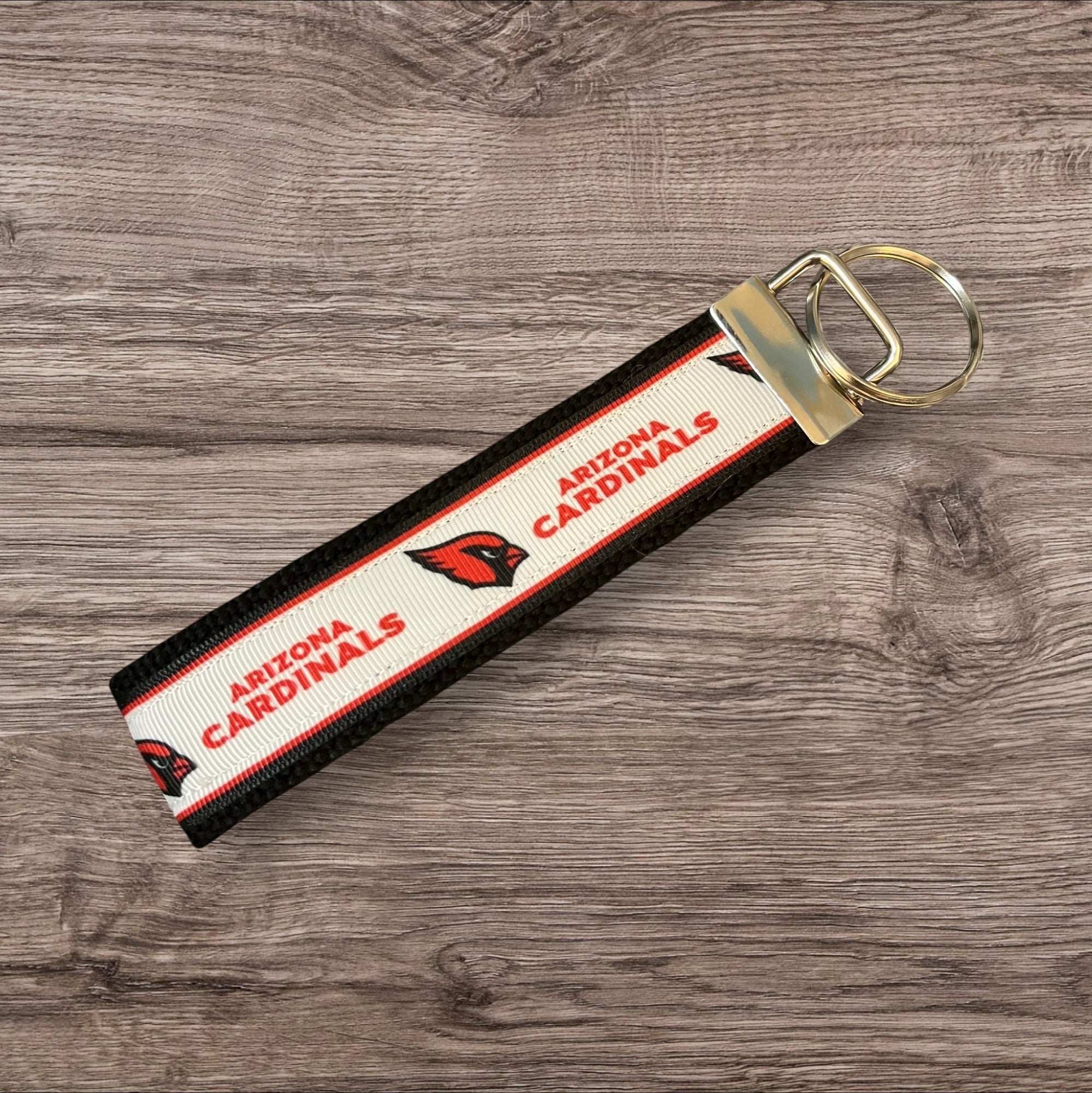 Arizona Cardinals inspired Personalized  Key Fob wristlet  - 2 sizes available   FREE  personalization embroidery -  Football