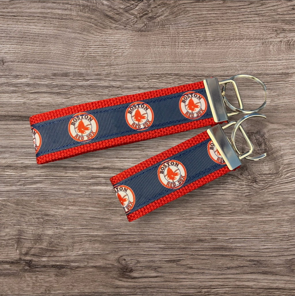 Personalized Boston Red Sox Inspired Baseball Key Fob or Wristlet: Embroidered Gift