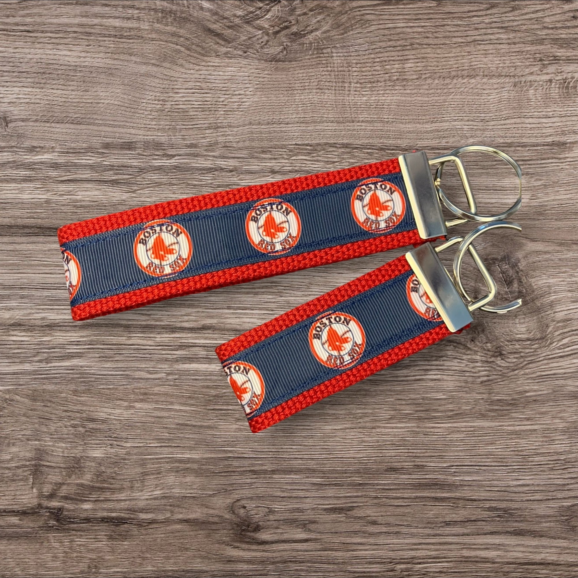 Personalized Boston Red Sox Inspired Baseball Key Fob or Wristlet: Embroidered Gift