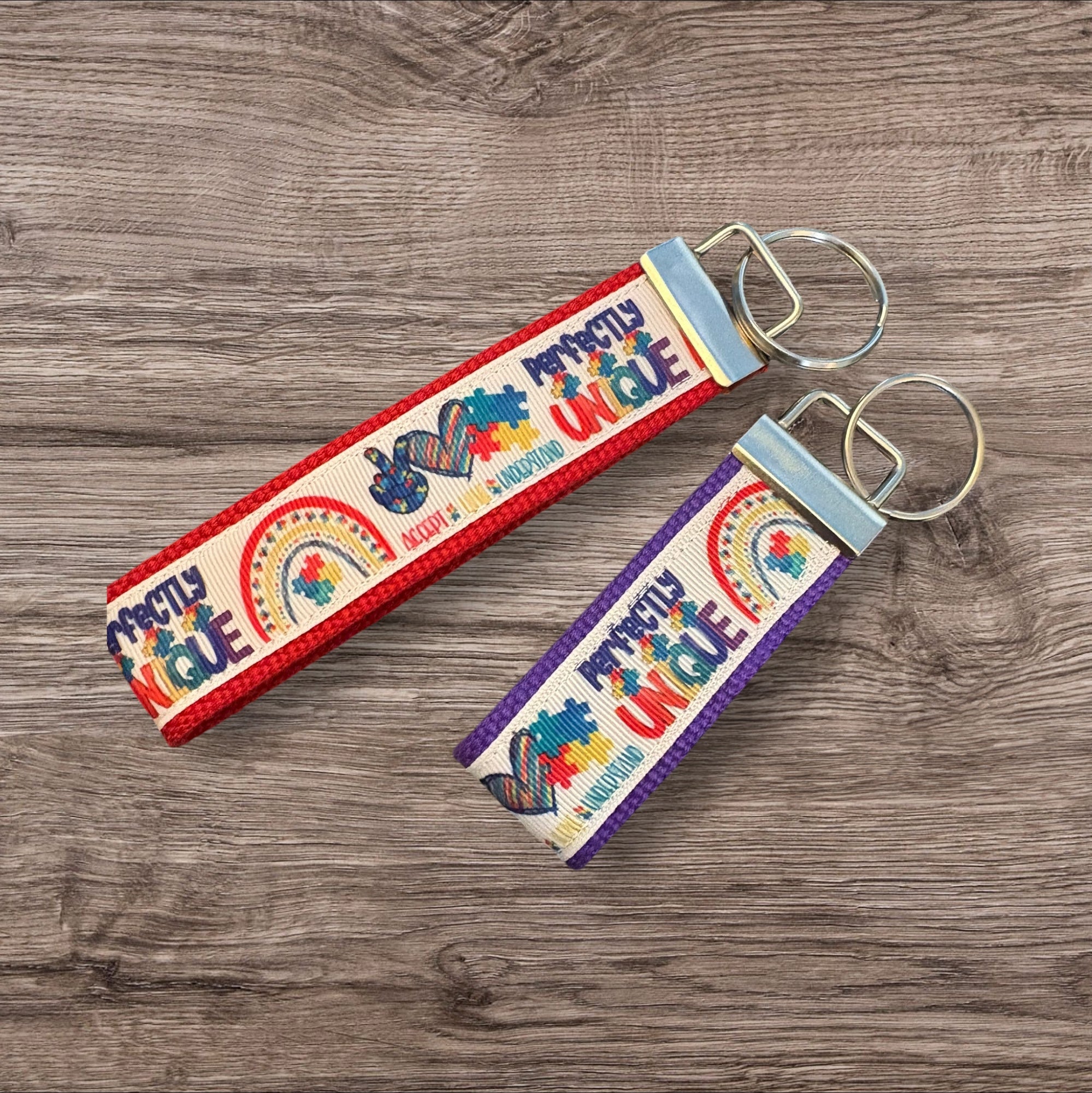 Personalized Autism Awareness inspired Key Fob or Wristlet - 2 sizes available ** Free Embroidery Available**