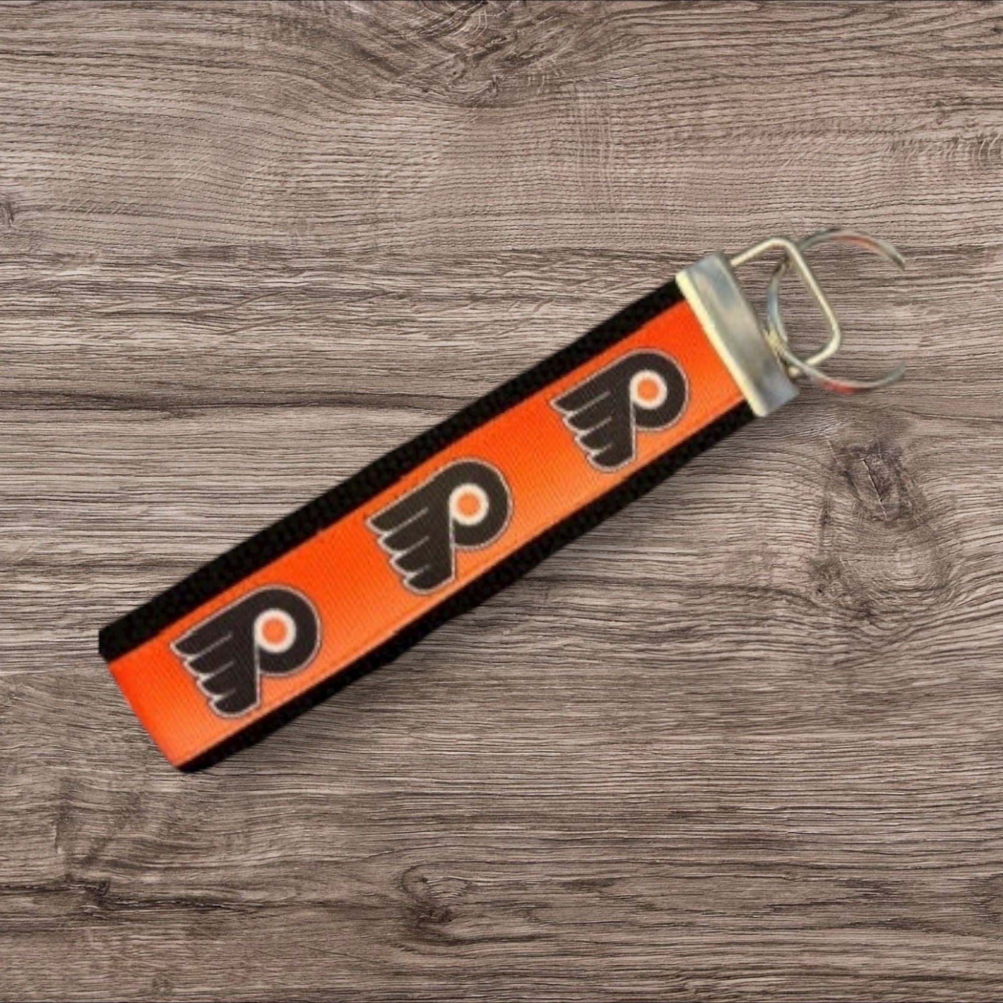 Personalized Philadelphia Flyers Hockey Inspired Key Fob / Wristlet  -  2 sizes available  -  Ebroidery Available