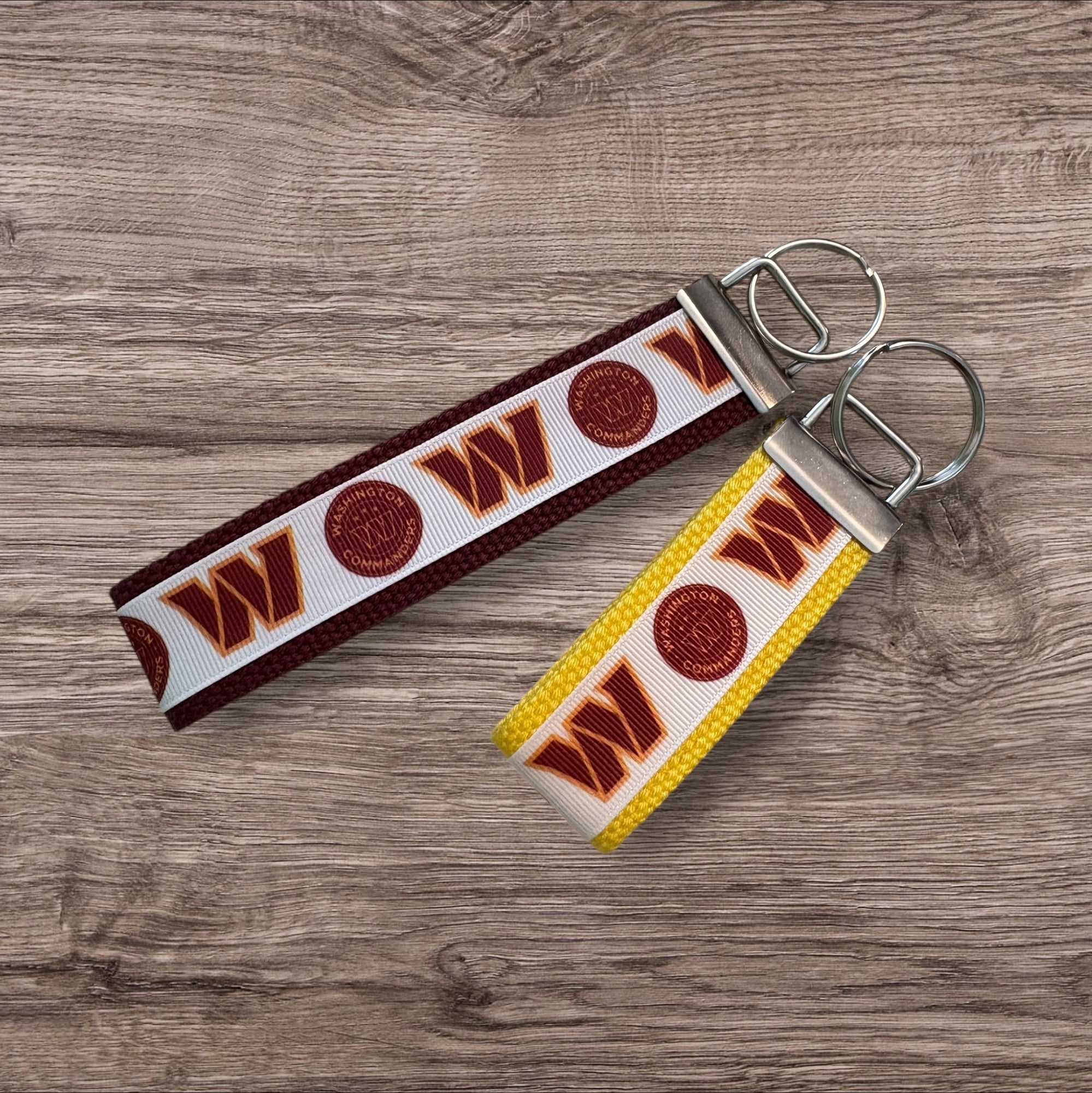 Washington Commanders inspired Personalized  Key Fob wristlet  - 2 sizes available   FREE  personalization embroidery -  Football