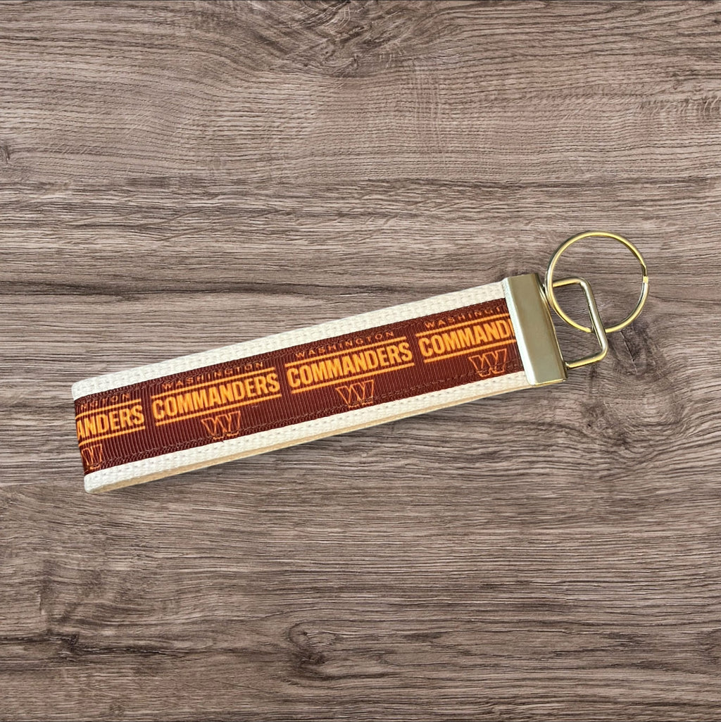 Washington Commanders inspired Personalized  Key Fob wristlet  - 2 sizes available   FREE  personalization embroidery -  Football